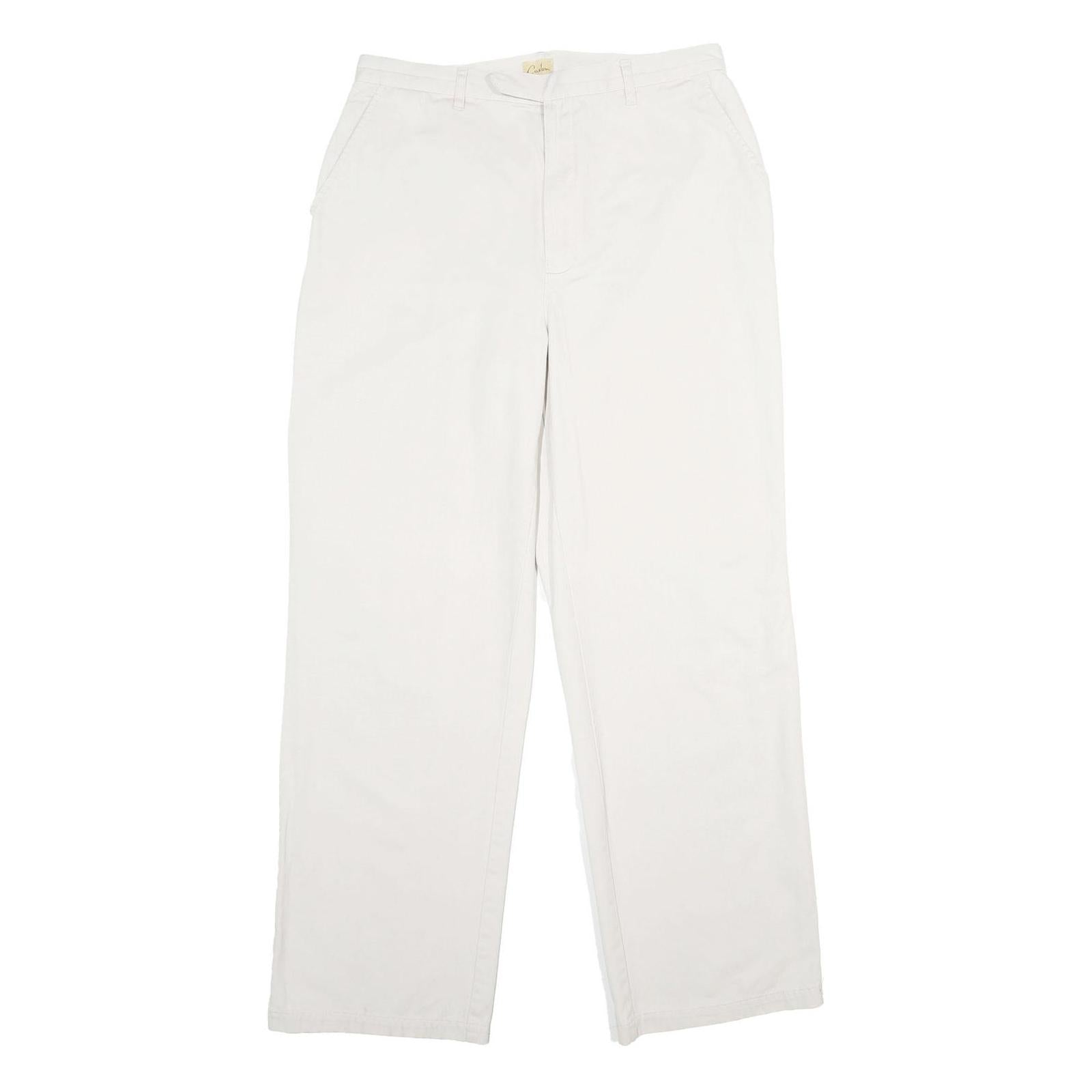CASLON Womens Cotton Blend White Regular Straight Trousers W30 L31 Casual Refurbished - N/A refurbished available on Cerqular