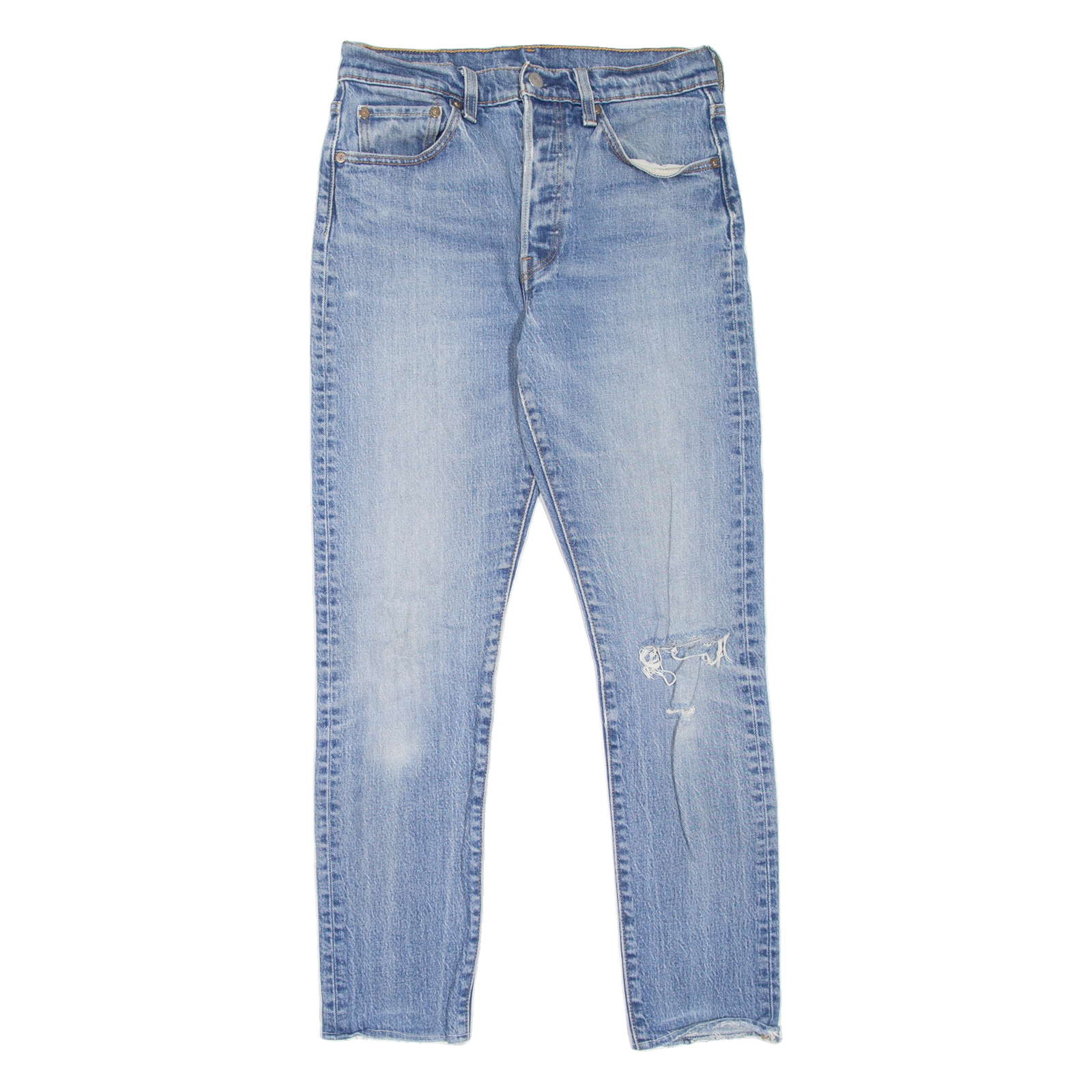 LEVI'S 501S Jeans Distressed Womens Blue Skinny Straight Stone Wash W27 L27 Refurbished - N/A refurbished available on Cerqular