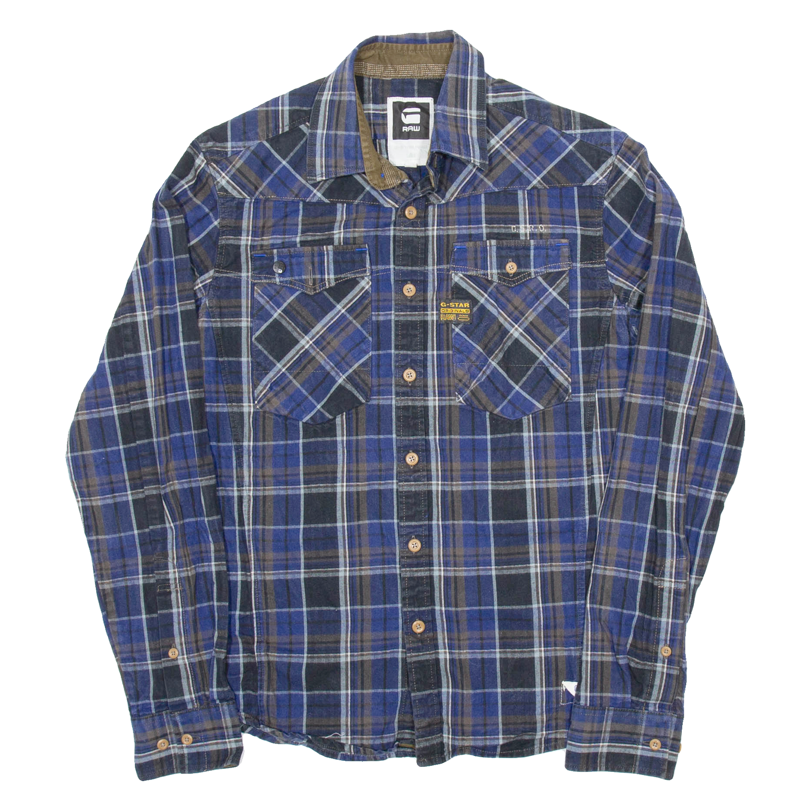 G-STAR Mens Denim Shirt Blue Check Long Sleeve M Refurbished - N/A refurbished available on Cerqular