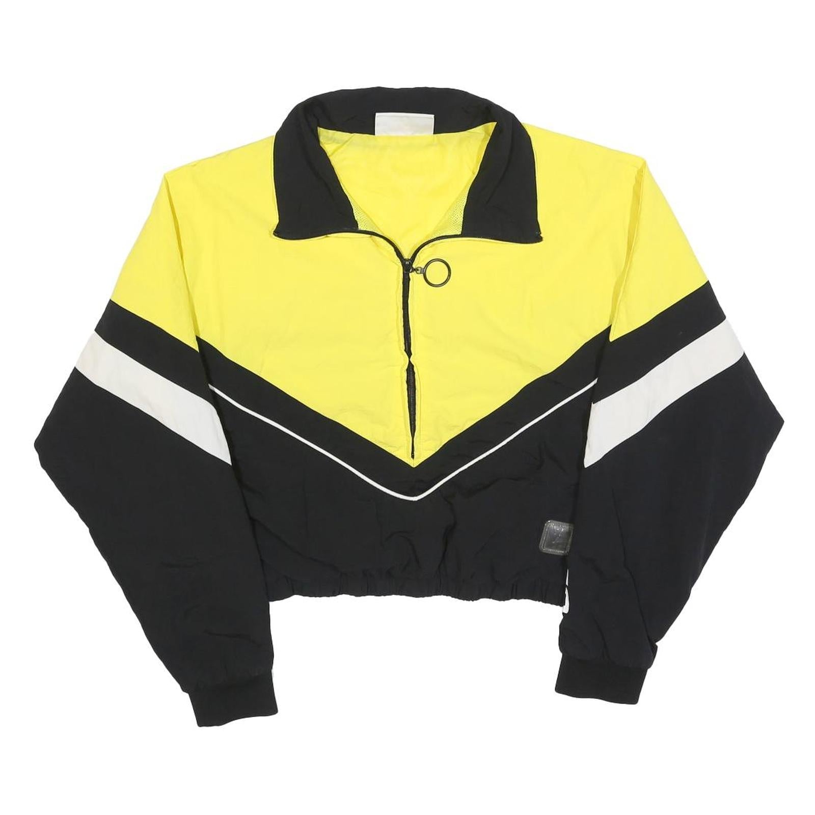 FILA Womens Yellow & Black VFILES Sportswear Cropped Polyester Blend Jacket S Refurbished - N/A refurbished available on Cerqular