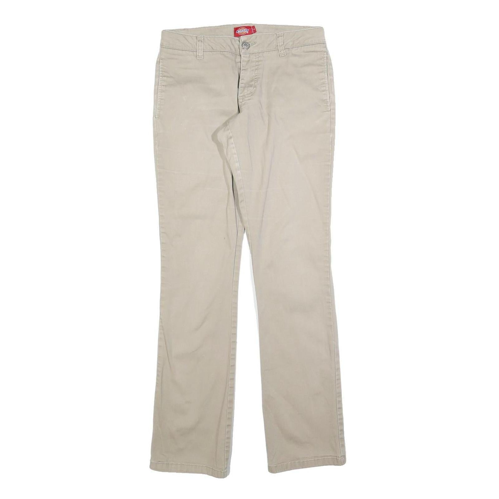 DICKIES Womens Slim Beige Cotton Blend Slim Straight Trousers W28 L30 Casual Refurbished - N/A refurbished available on Cerqular