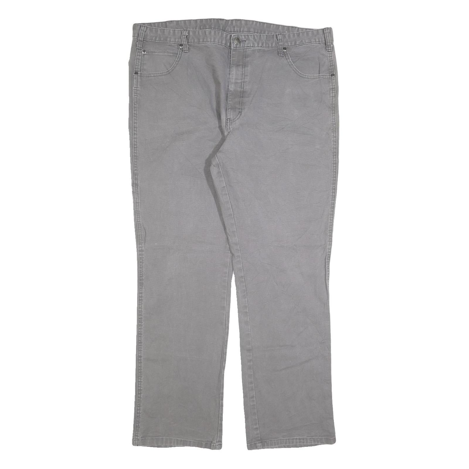 DICKIES Mens Cotton Blend Grey Regular Fit Straight Leg Trousers W40 L32 Casual Refurbished - N/A refurbished available on Cerqular