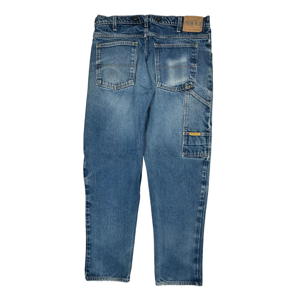 Made In USA Prsn Blu Carpenter Jeans - 38W 29L Blue Denim Refurbished - Thrifted (note: this is a term often used to describe second- refurbished available on Cerqular