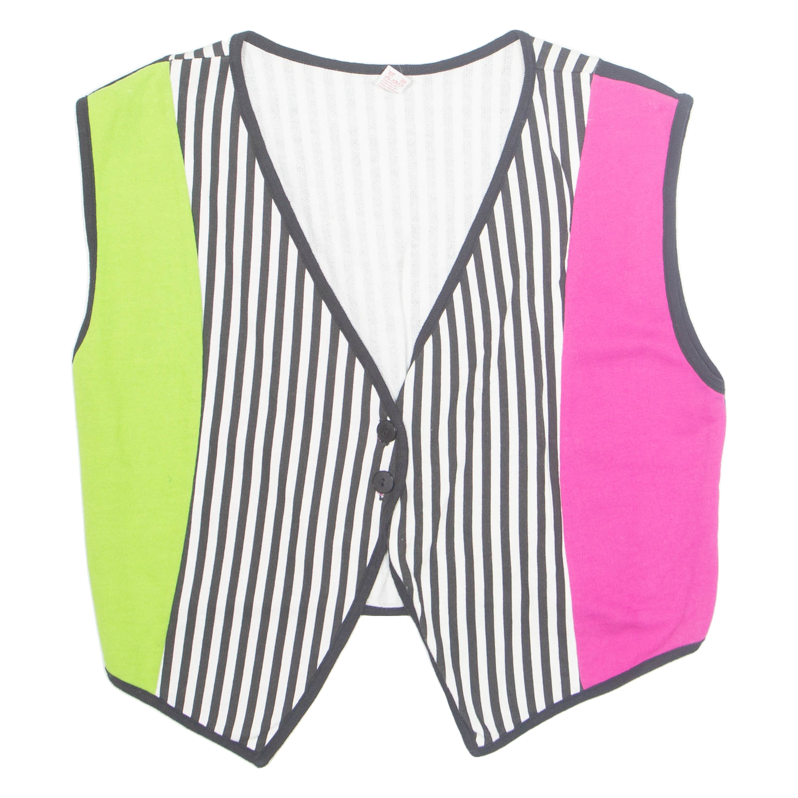 Womens Printed Waistcoat White V-Neck Sleeveless Striped M Refurbished - N/A refurbished available on Cerqular