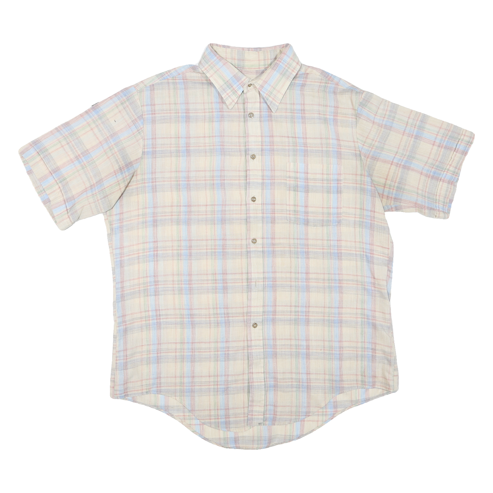 Buy Mens White & Blue Check Cotton Blend Shirt XL Summer Casual Short Sleeve Refurbished - $19.49 Mens White & Blue Check Cotton Blend Shirt XL Summer Casual Short Sleeve Refurbished - N/A refurbished available on Cerqular