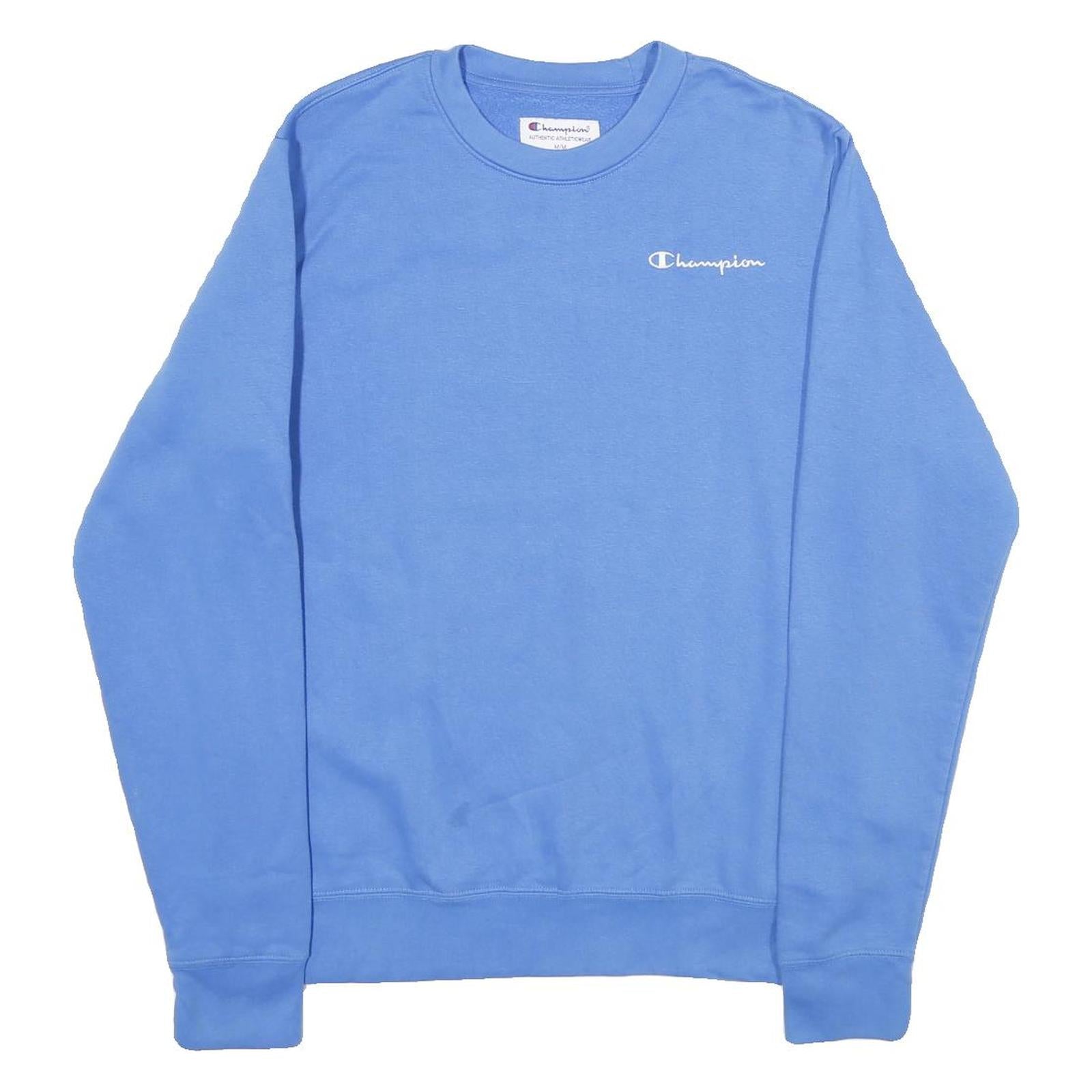 Buy CHAMPION Mens Blue Cotton Blend Crew Neck M Sweatshirt Logo Embroidered Refurbished - $33.79 CHAMPION Mens Blue Cotton Blend Crew Neck M Sweatshirt Logo Embroidered Refurbished - N/A refurbished available on Cerqular