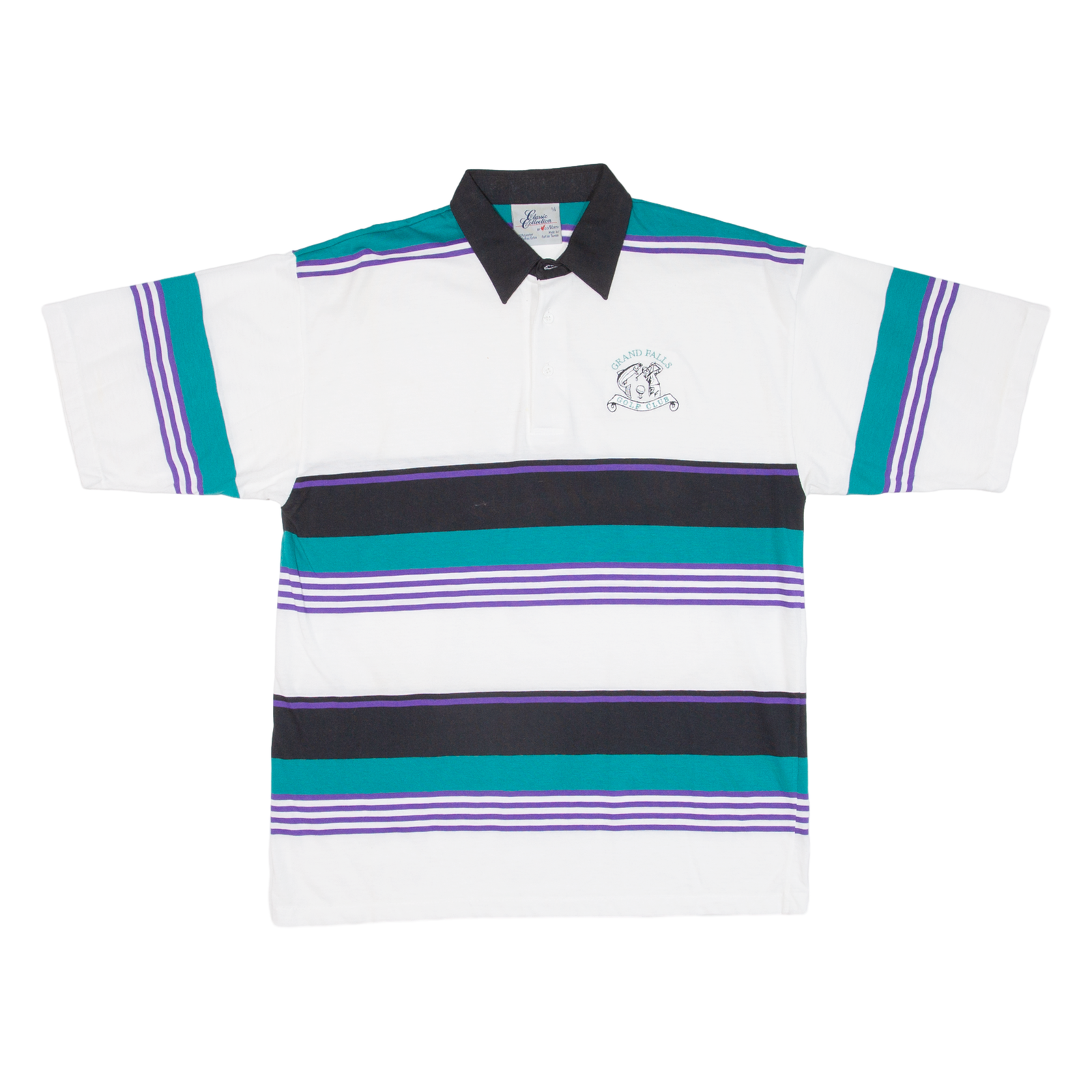 CLASSIC COLLECTION Grand Falls Golf Club Mens Polo Shirt Blue Striped L Refurbished - N/A refurbished available on Cerqular