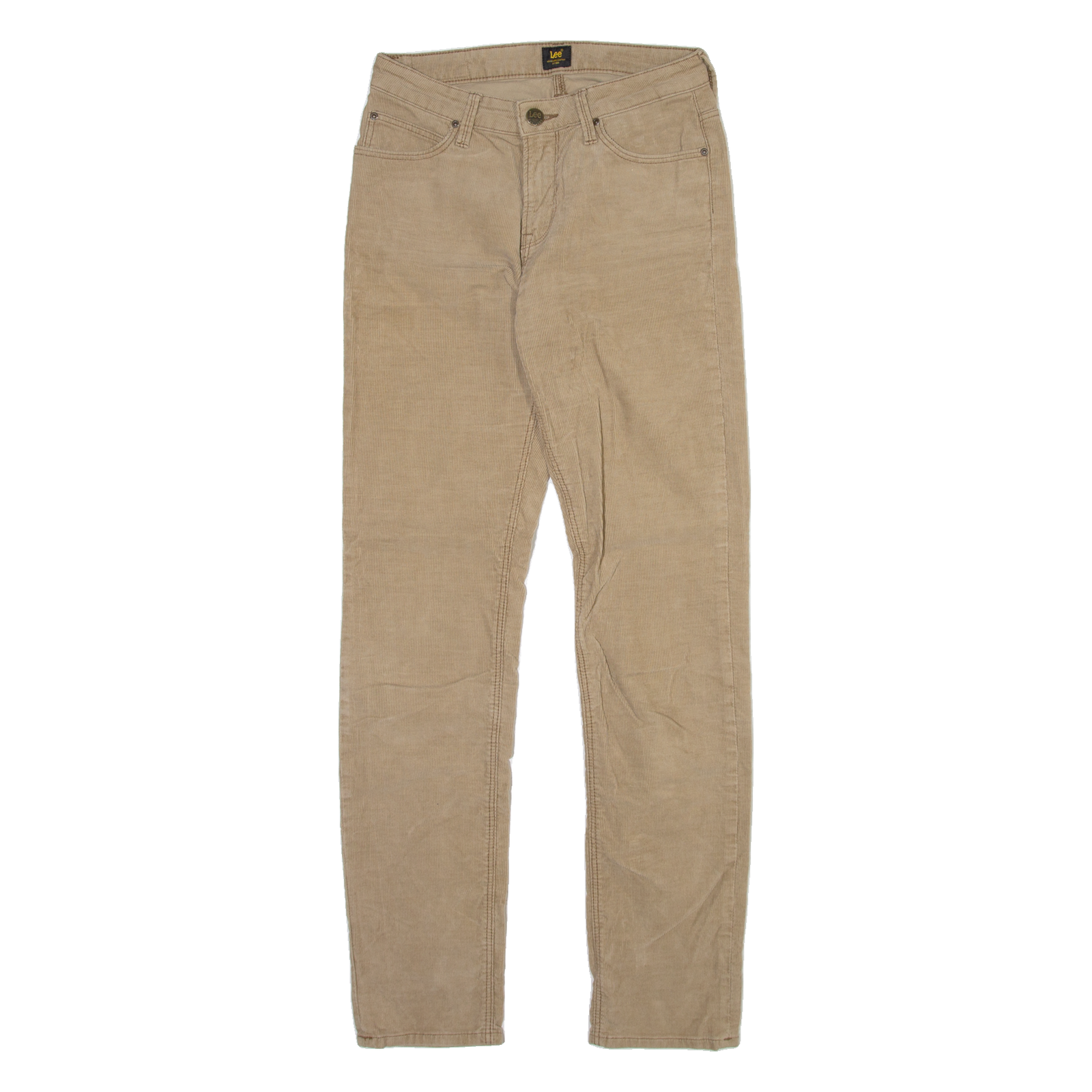 LEE Womens Corduroy Trousers Beige Regular Tapered W26 L30 Refurbished - N/A refurbished available on Cerqular