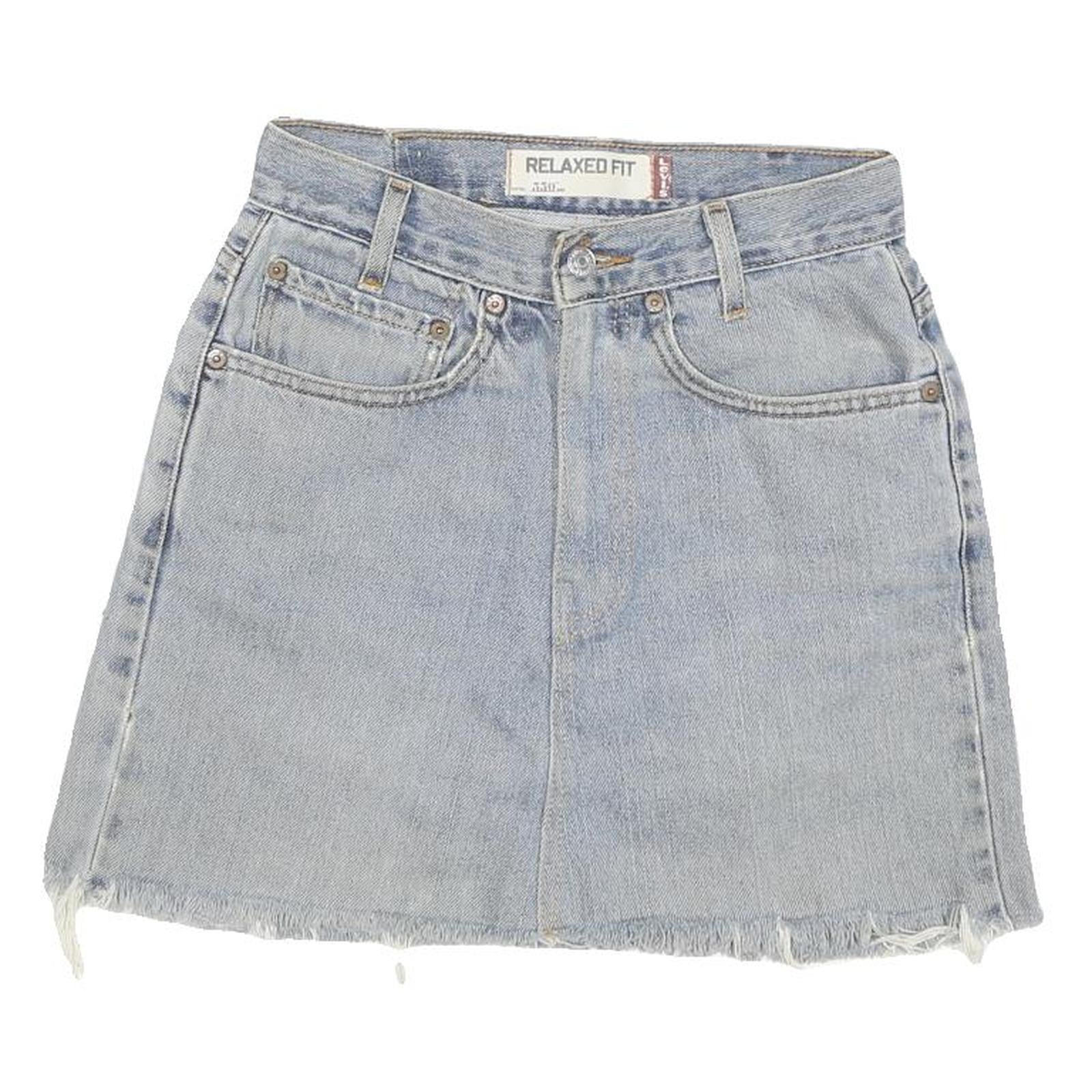 LEVI'S Womens Blue Denim Mini Skirt Cotton Blend Relaxed Fit Casual M Refurbished - N/A refurbished available on Cerqular