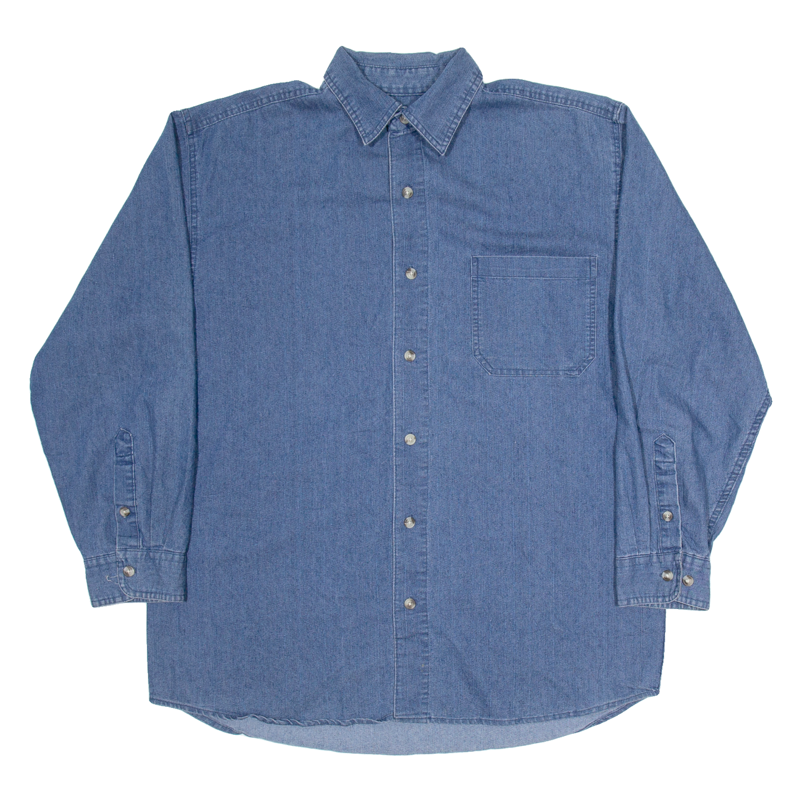 KEY Mens Plain Shirt Blue Long Sleeve L Refurbished - N/A refurbished available on Cerqular
