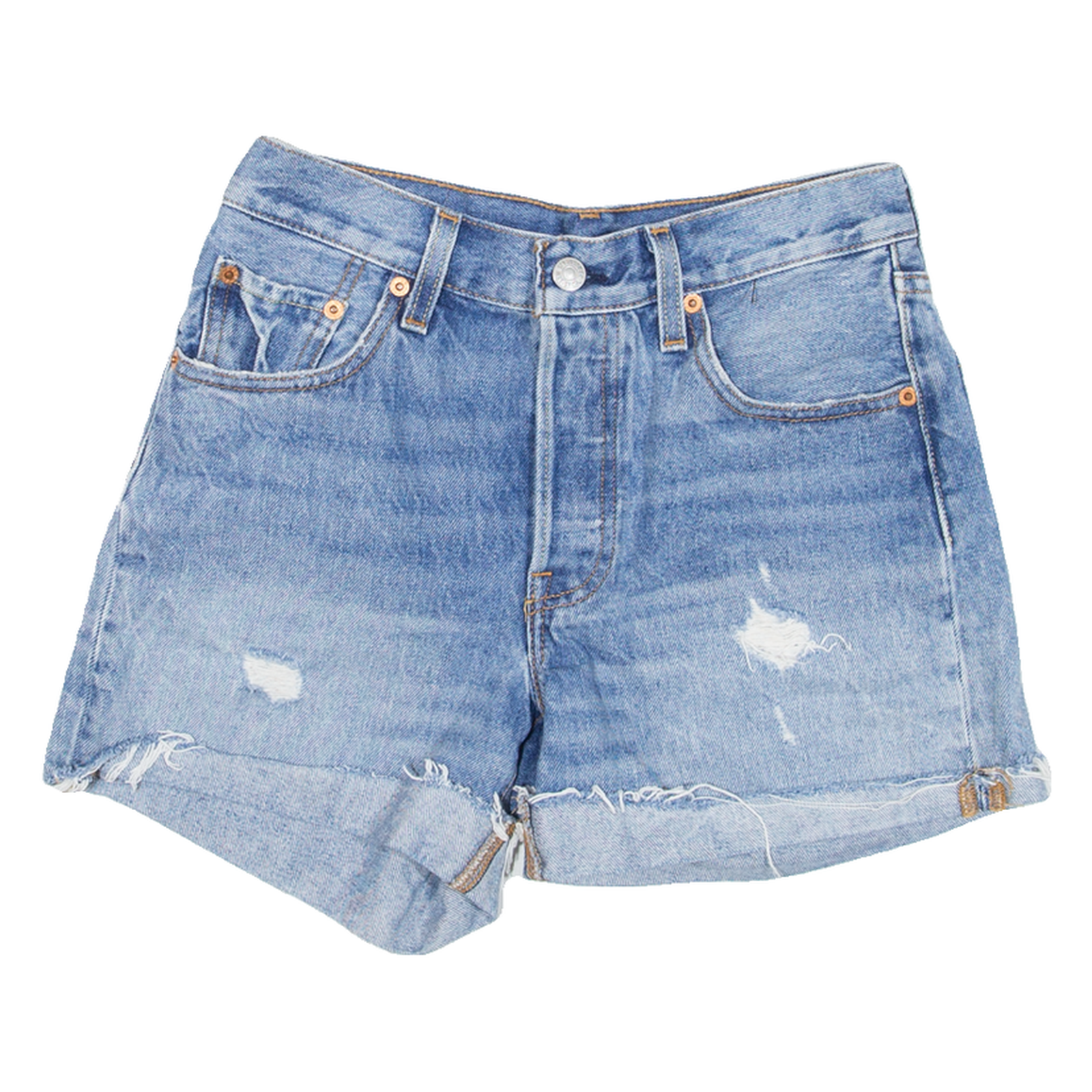 LEVI'S 501 Womens Denim Shorts Blue Relaxed XXS W24 Refurbished - N/A refurbished available on Cerqular