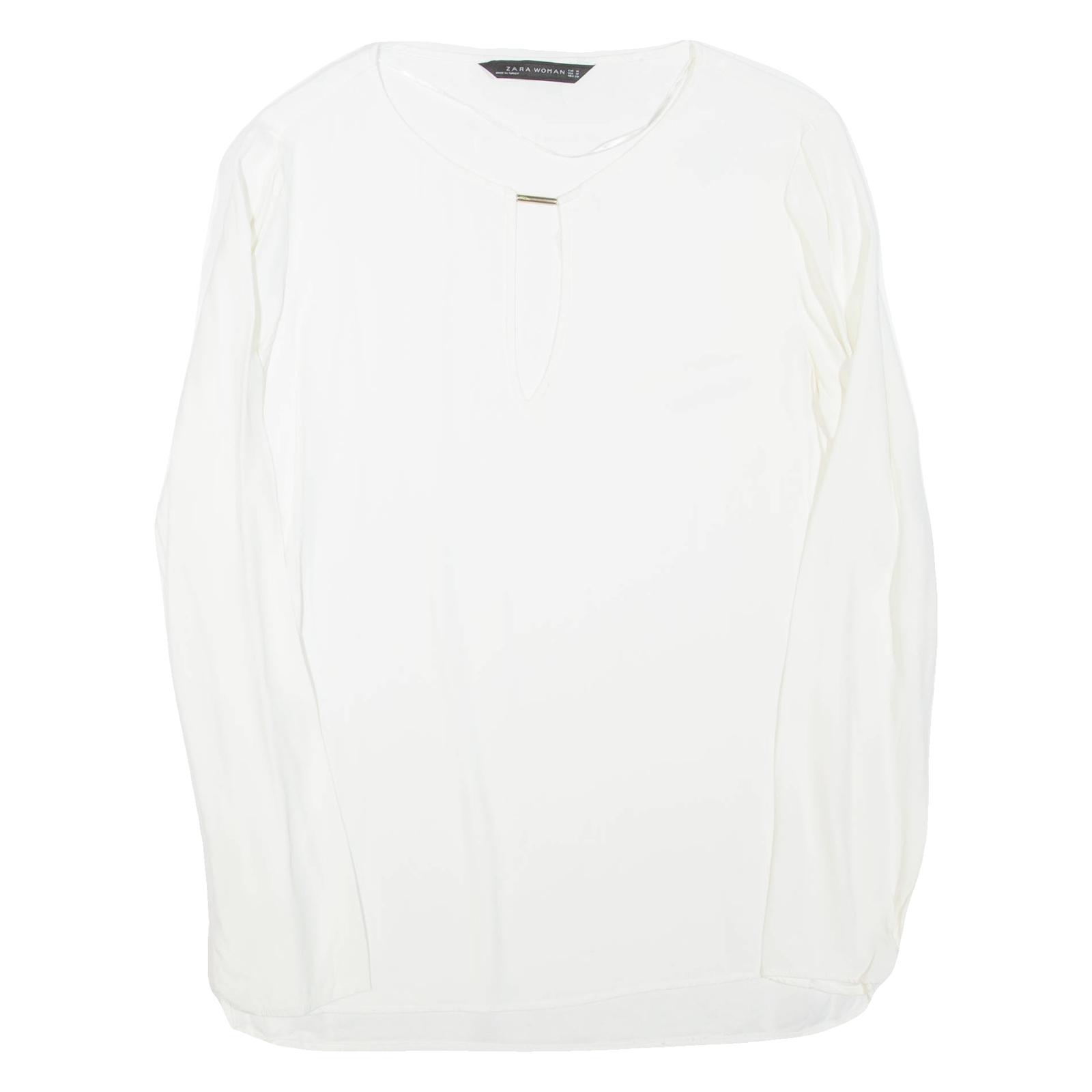 ZARA Womens Top White Long Sleeve Viscose M Refurbished - N/A refurbished available on Cerqular