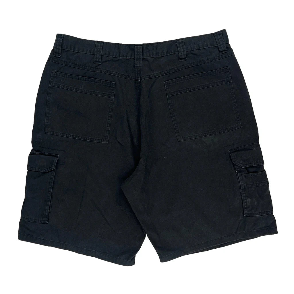 Wrangler Cargo Shorts - 37W 11L Black Cotton Refurbished - Thrifted (note: this is a term often used to describe second- refurbished available on Cerqular