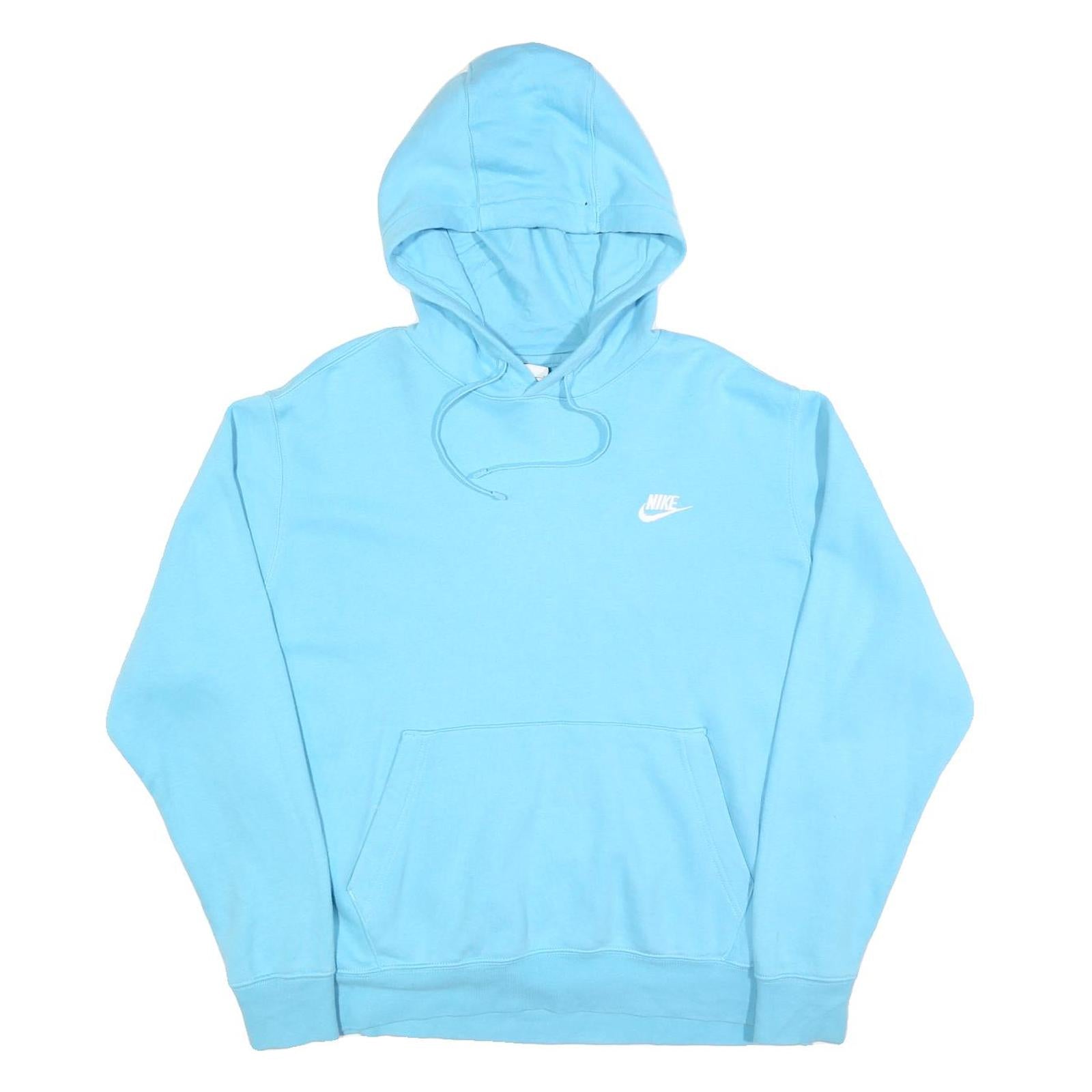 NIKE Womens Blue Pullover Hoodie L Cotton Blend Casual Sportswear Refurbished - N/A refurbished available on Cerqular