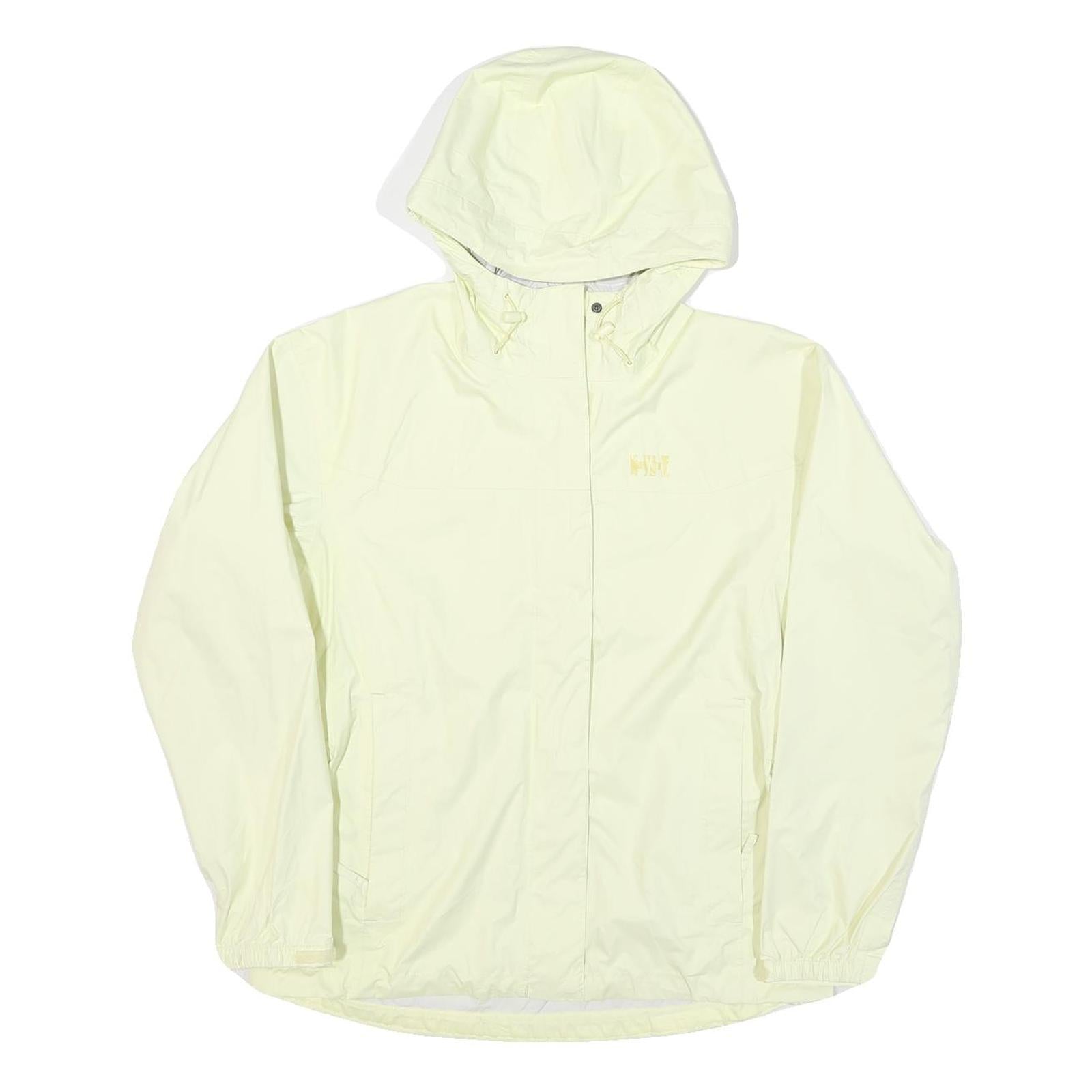 HELLY HANSEN Womens Pale Yellow Jacket M Nylon Zip Hooded Plain Outdoor Refurbished - N/A refurbished available on Cerqular