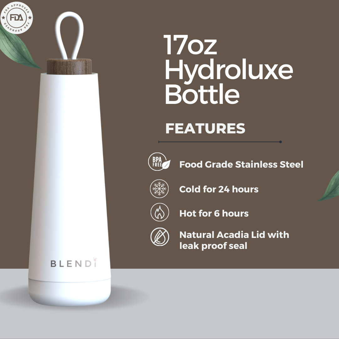 Hydroluxe Tumbler Water Bottle 17oz | Color: White Refurbished - Blendi refurbished available on Cerqular