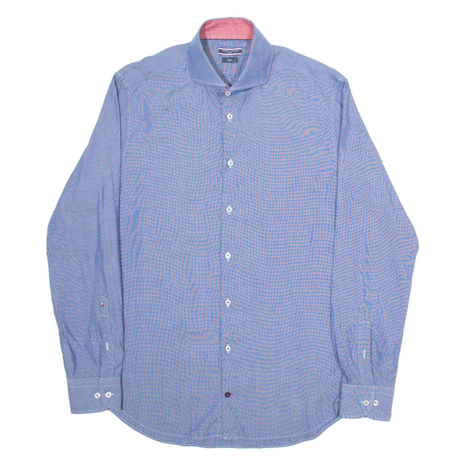 TOMMY HILFIGER Fitted Mens Plain Shirt Blue Long Sleeve M Refurbished - N/A refurbished available on Cerqular