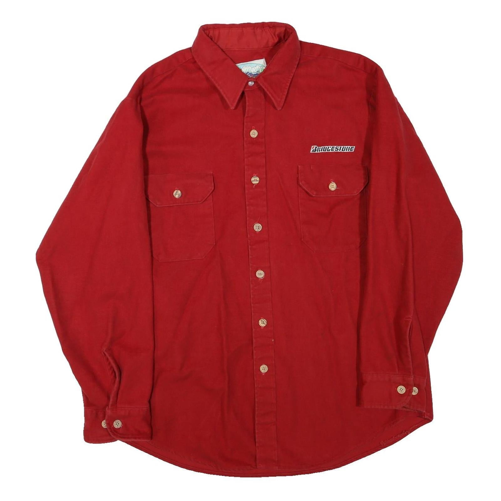 MWG Mens Red Button Jacket M Cotton Blend Plain Classic Workwear Shirt Refurbished - N/A refurbished available on Cerqular