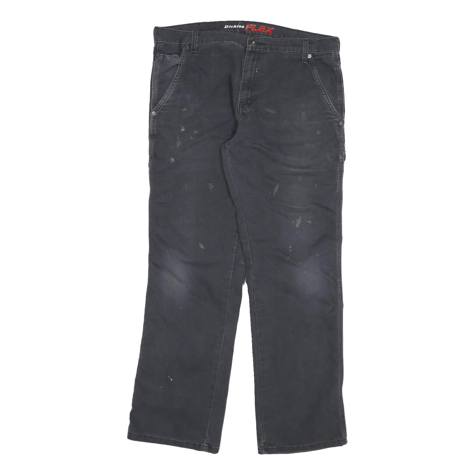 DICKIES Mens Cotton Blend Black Regular Fit Straight Leg Trousers W36 L32 Refurbished - N/A refurbished available on Cerqular
