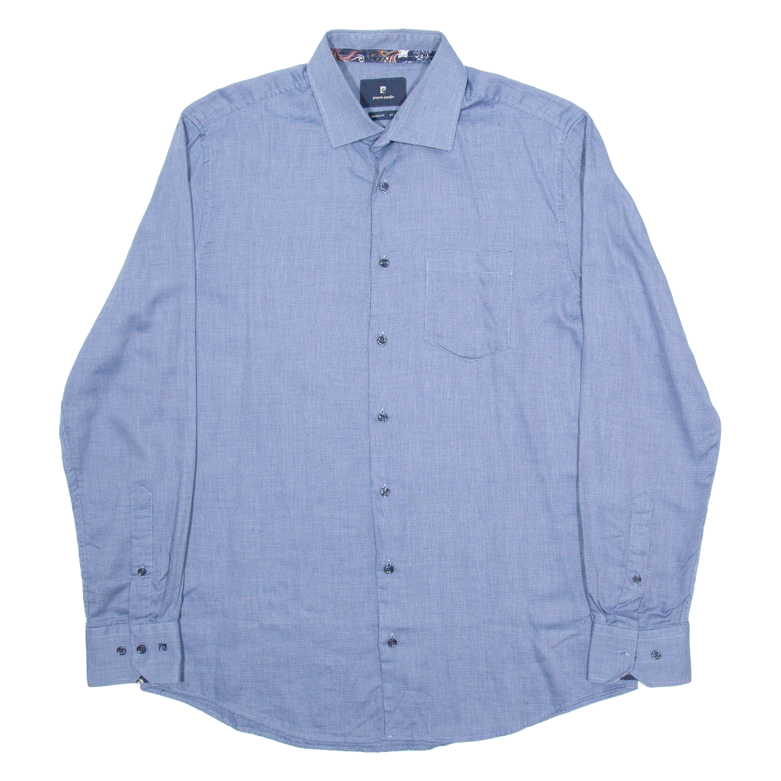 PIERRE CARDIN Mens Plain Shirt Blue Long Sleeve L Refurbished - N/A refurbished available on Cerqular