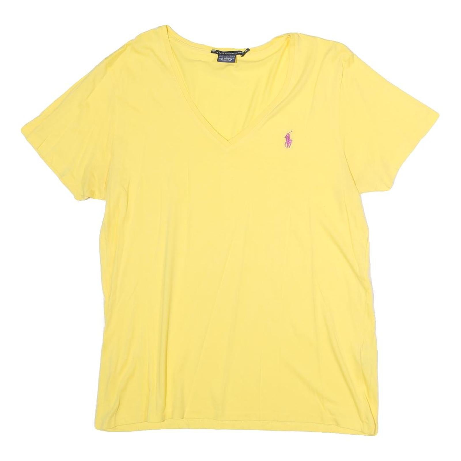 Buy POLO SPORT RALPH LAUREN Womens Yellow Cotton V-Neck T-Shirt XL Short Sleeve Refurbished - $28.59 POLO SPORT RALPH LAUREN Womens Yellow Cotton V-Neck T-Shirt XL Short Sleeve Refurbished - N/A refurbished available on Cerqular