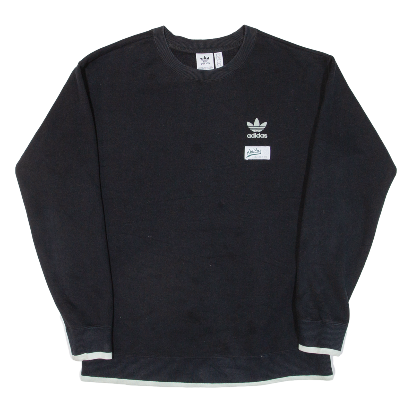 ADIDAS Womens Sweatshirt Black UK 10 Refurbished - N/A refurbished available on Cerqular