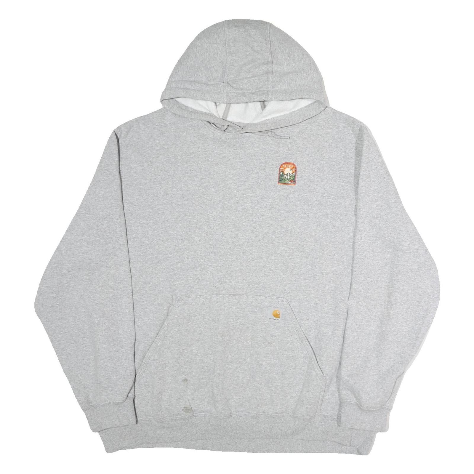 CARHARTT Mens Grey Small Logo Pullover Hoodie 2XL Cotton Casual Sweater Refurbished - N/A refurbished available on Cerqular