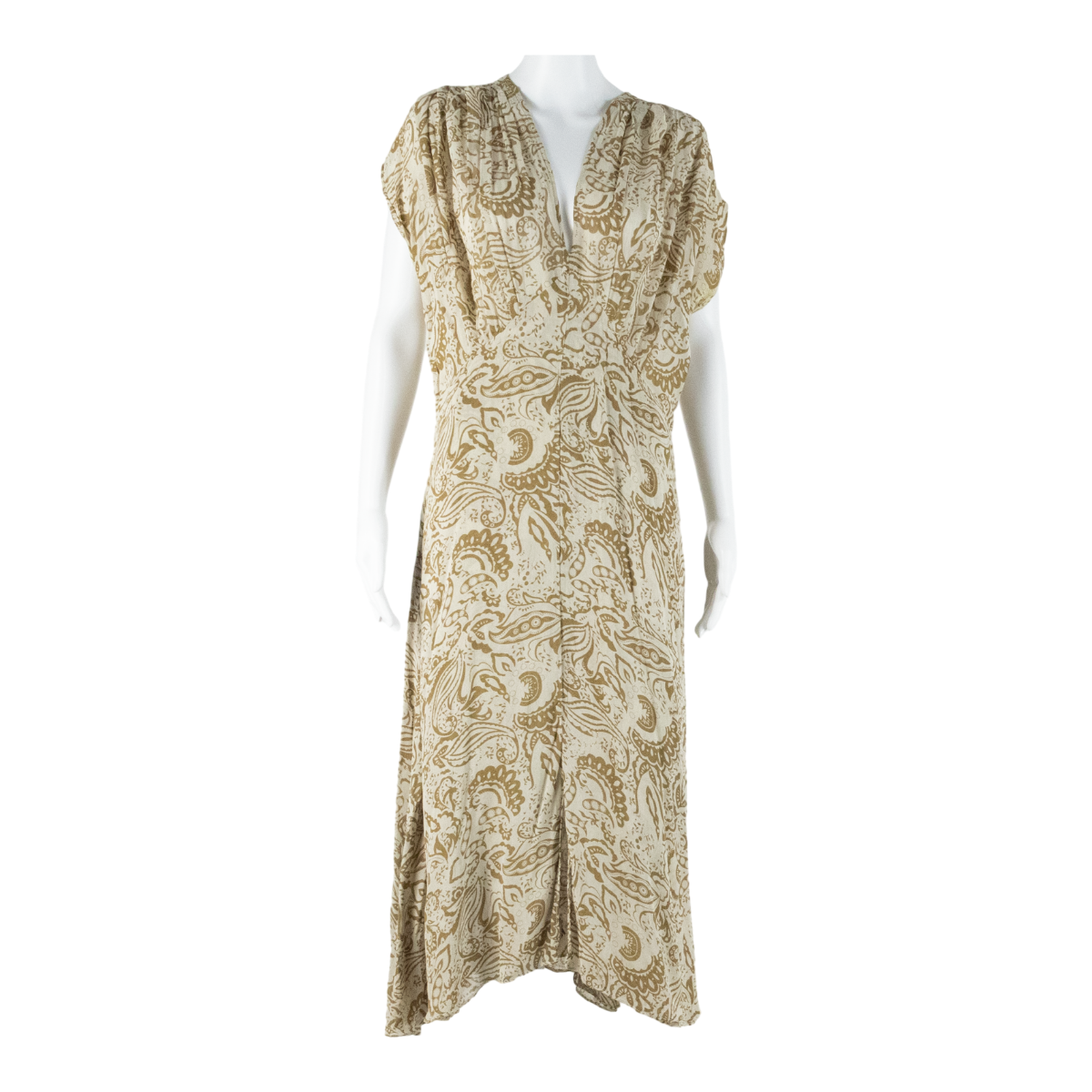 ULF ANDERSSON Womens Maxi Dress Brown Paisley Short Sleeve Long L Refurbished - N/A refurbished available on Cerqular