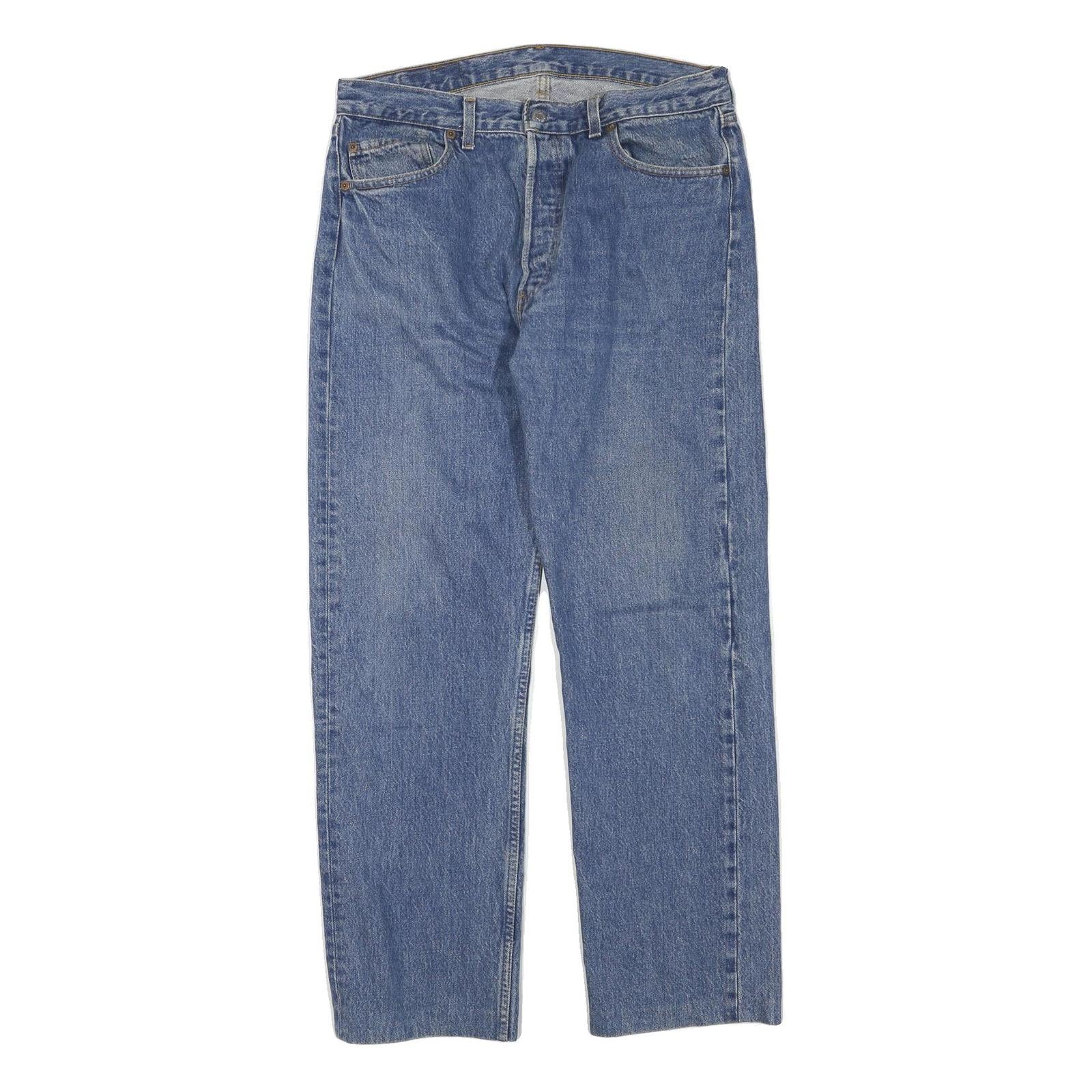 LEVI'S Mens Regular Blue Jeans Denim Light W34 L30 Classic Button Closure Refurbished - N/A refurbished available on Cerqular