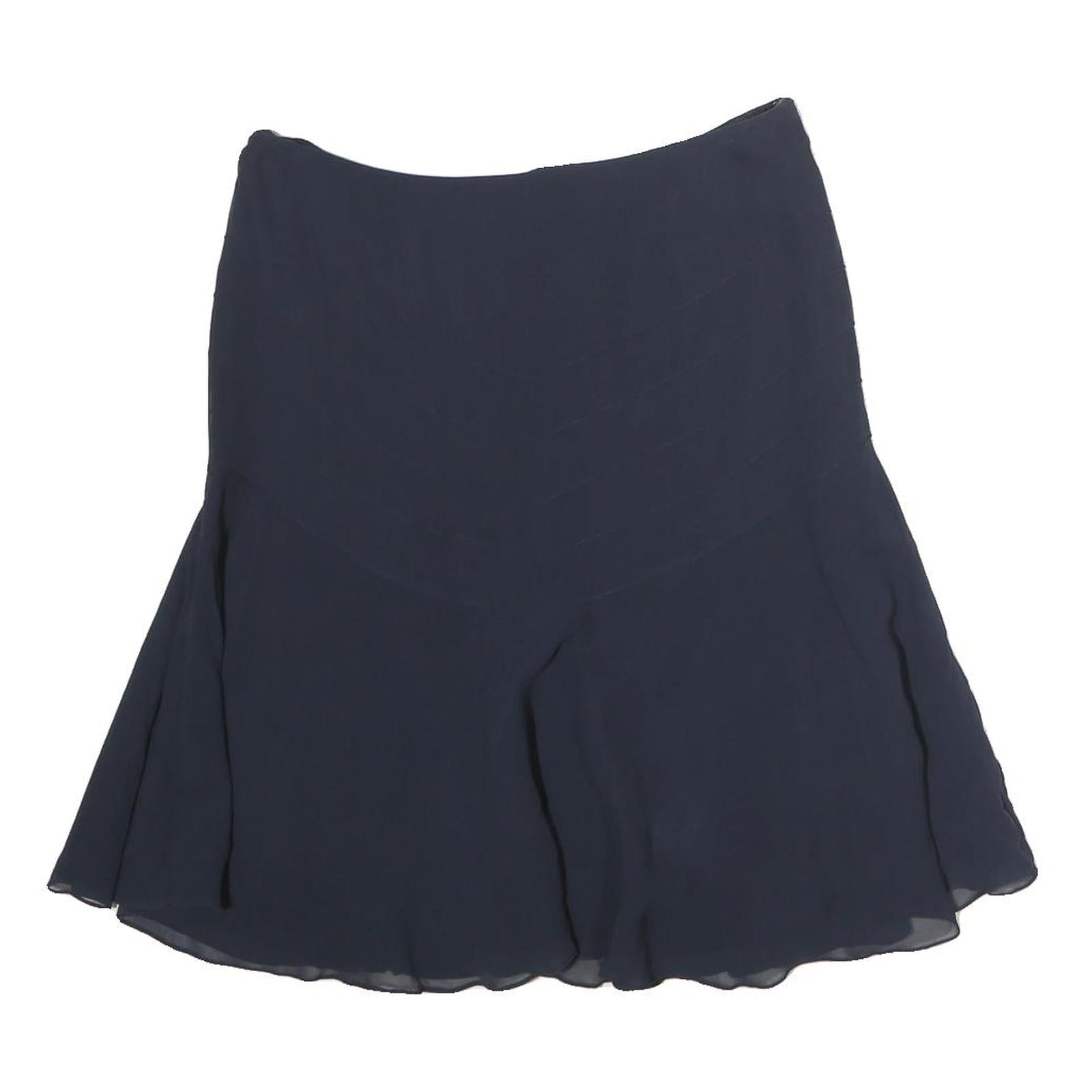 RALPH LAUREN Womens Navy Blue Flare Knee Length Polyester Skirt Size M Elegant Refurbished - N/A refurbished available on Cerqular