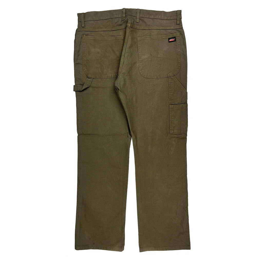 Dickies Carpenter Trousers - 36W 32L Green Cotton Refurbished - Thrifted (note: this is a term often used to describe second- refurbished available on Cerqular