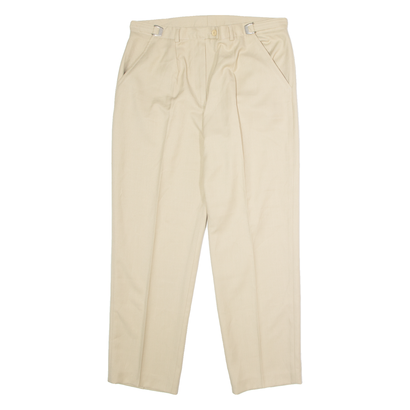 DANMART Pleated Womens Trousers Beige Regular Straight W32 L26 Refurbished - N/A refurbished available on Cerqular