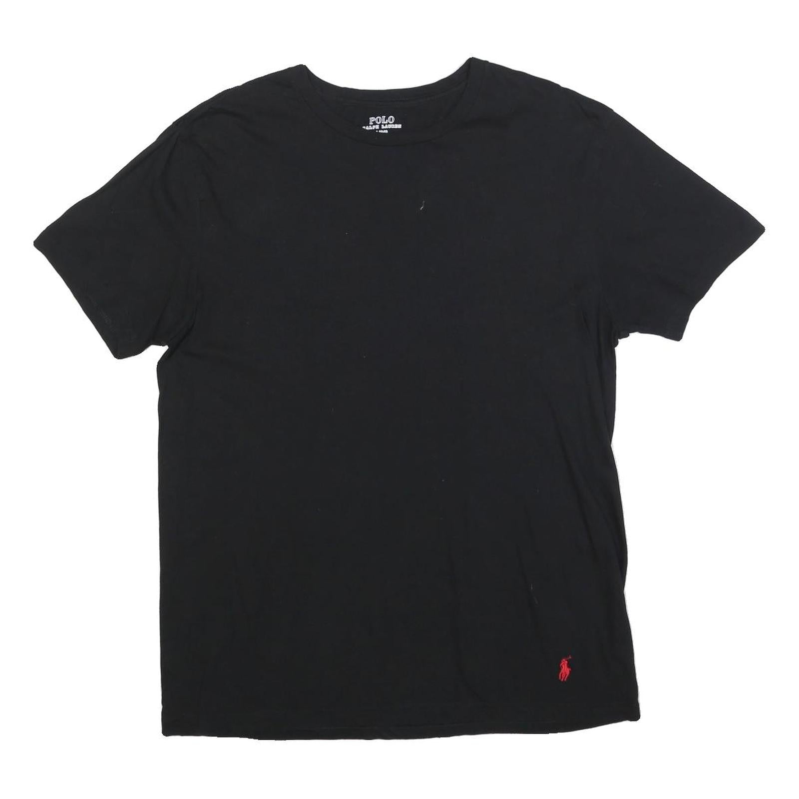 POLO RALPH LAUREN Mens Black Crew Neck Short Sleeve T-Shirt L Cotton Blend Refurbished - N/A refurbished available on Cerqular