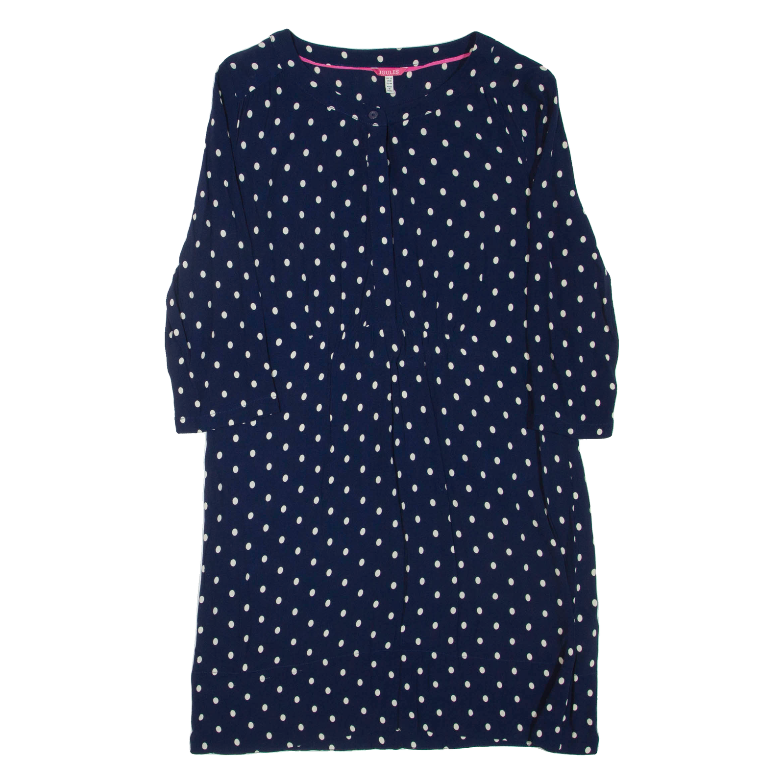 JOULES Womens Day Dress Blue Viscose Spotted Knee Length UK 12 Refurbished - N/A refurbished available on Cerqular