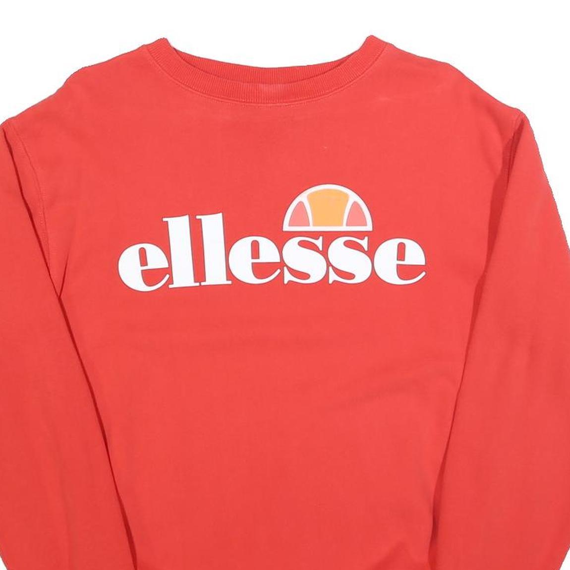 ELLESSE Womens Red Cotton Blend Crew Neck UK 10 Sweatshirt Logo Casual Pullover Refurbished - N/A refurbished available on Cerqular