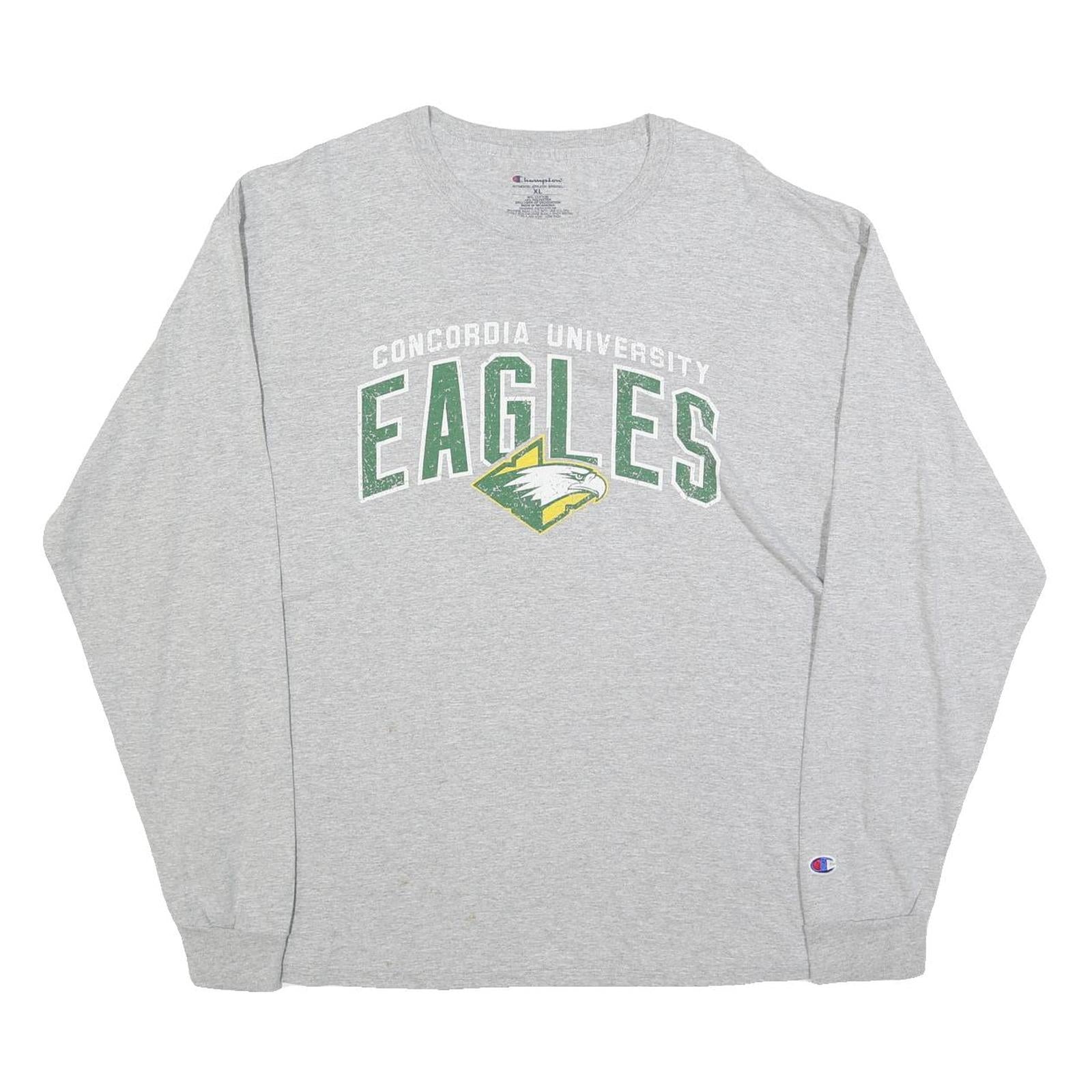 CHAMPION Mens Grey Concordia University Eagles Graphic Long Sleeve Crew Neck XL Refurbished - N/A refurbished available on Cerqular