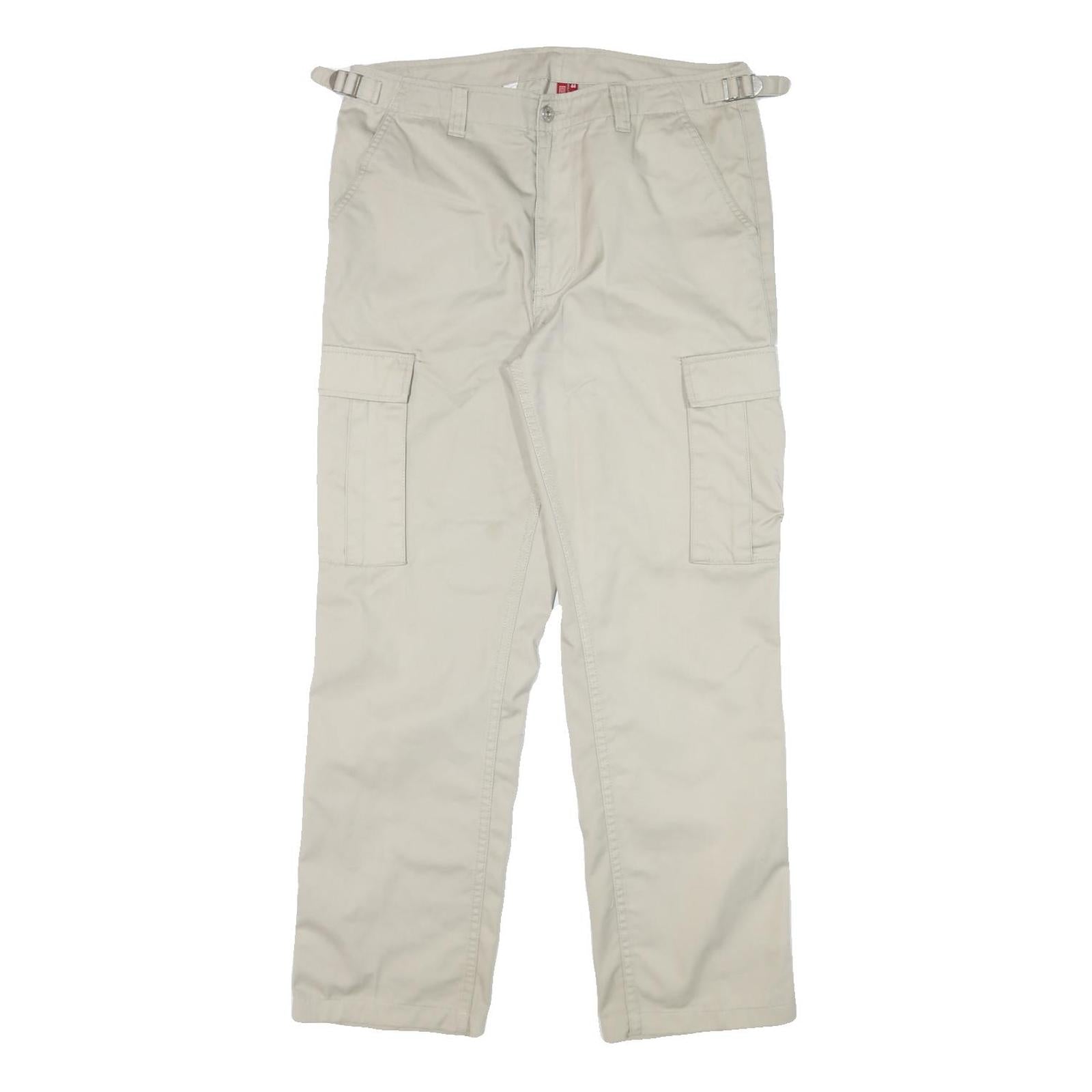 TEDDYS Mens Regular Beige Cotton Blend Trousers W34 L30 Cargo Pockets Zip Refurbished - N/A refurbished available on Cerqular