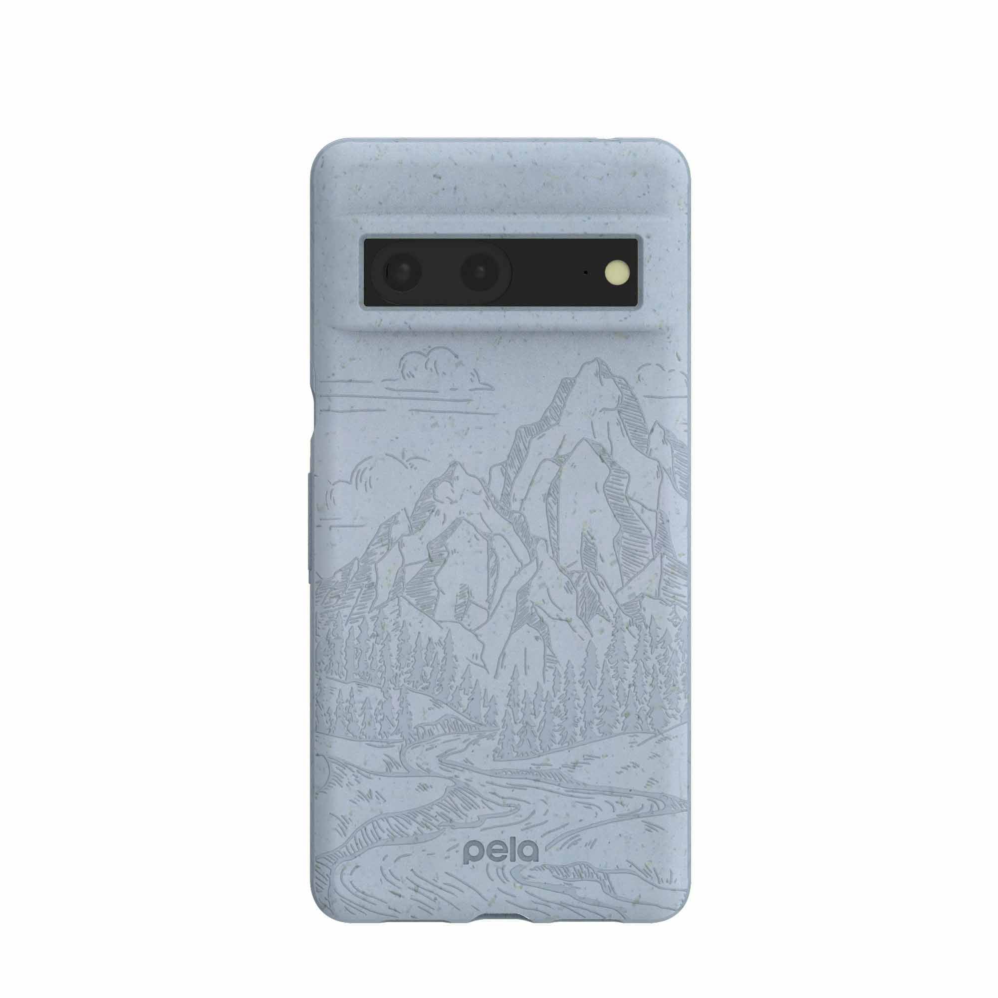 Powder Blue Rockies Google Pixel 7 Case Refurbished - Pela Case refurbished available on Cerqular