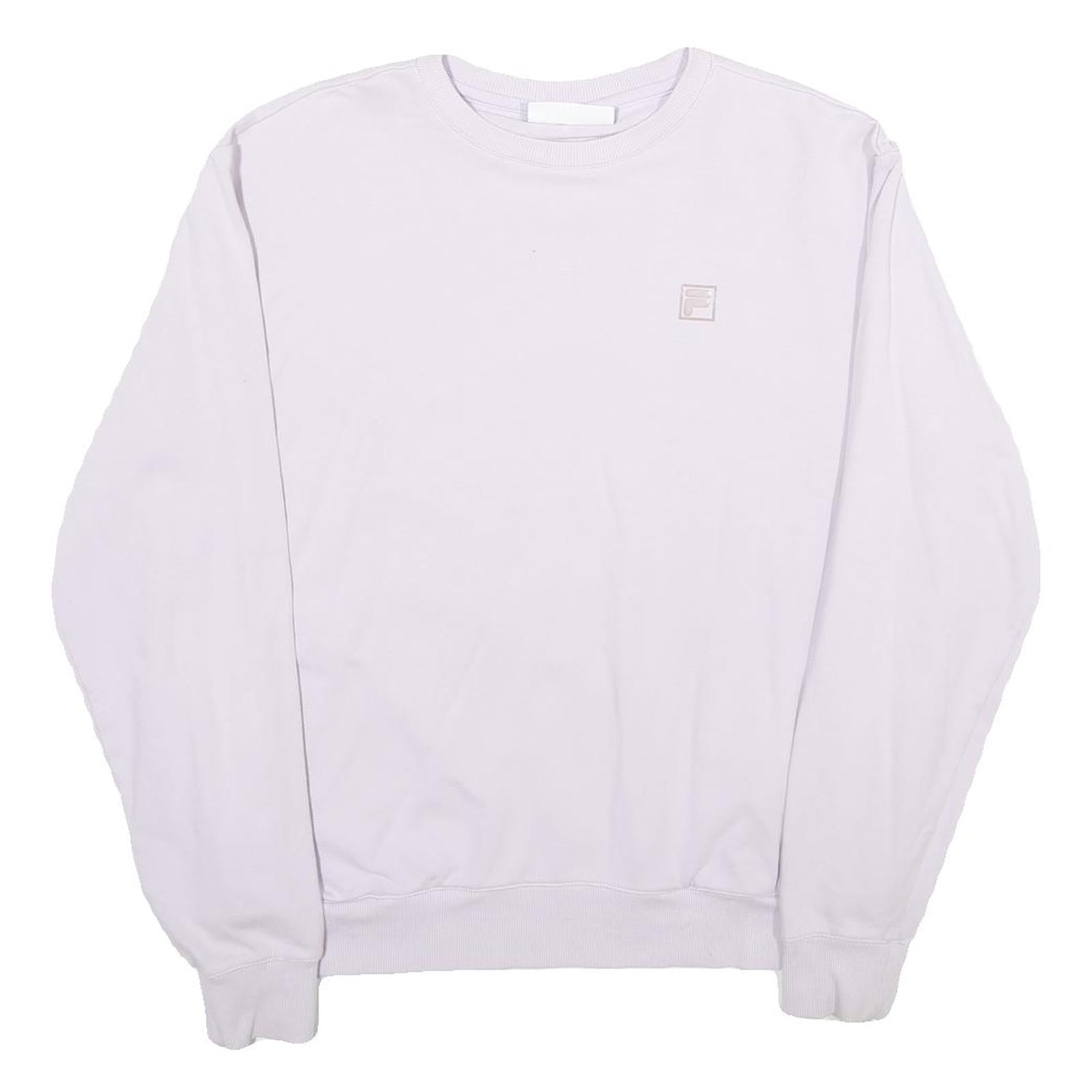 FILA Womens White Crew Neck XL Vintage Logo Cotton Blend Sweatshirt Pullover Refurbished - N/A refurbished available on Cerqular