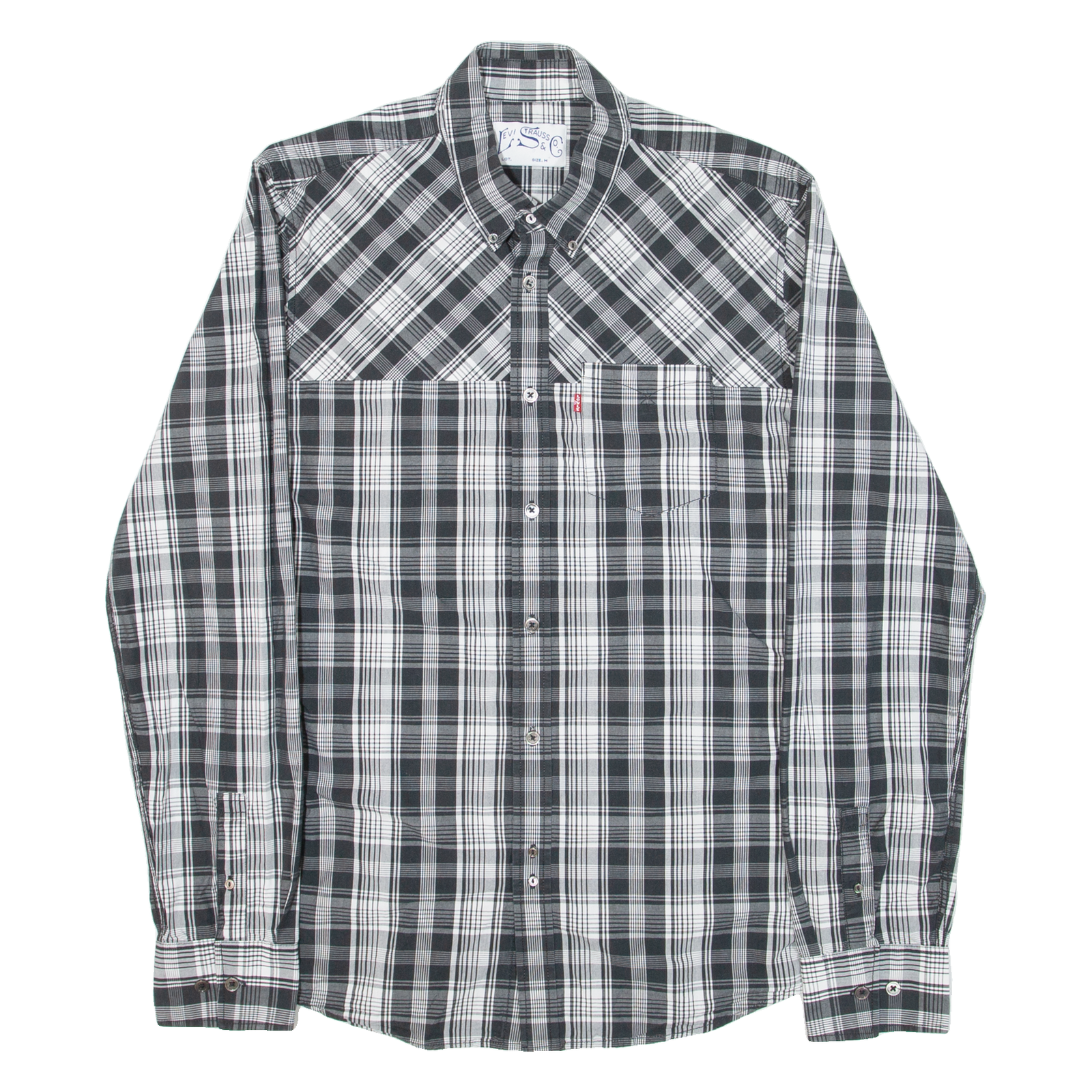 LEVI'S Mens Shirt Blue Check Long Sleeve M Refurbished - N/A refurbished available on Cerqular