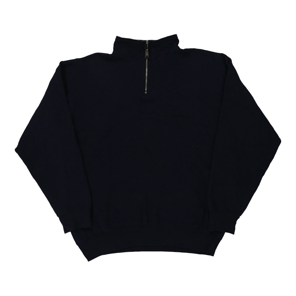 Surf Soul 1/4 Zip - XL Navy Cotton Blend | Size: x-large Refurbished - Thrifted (note: this is a term often used to describe second- refurbished available on Cerqular