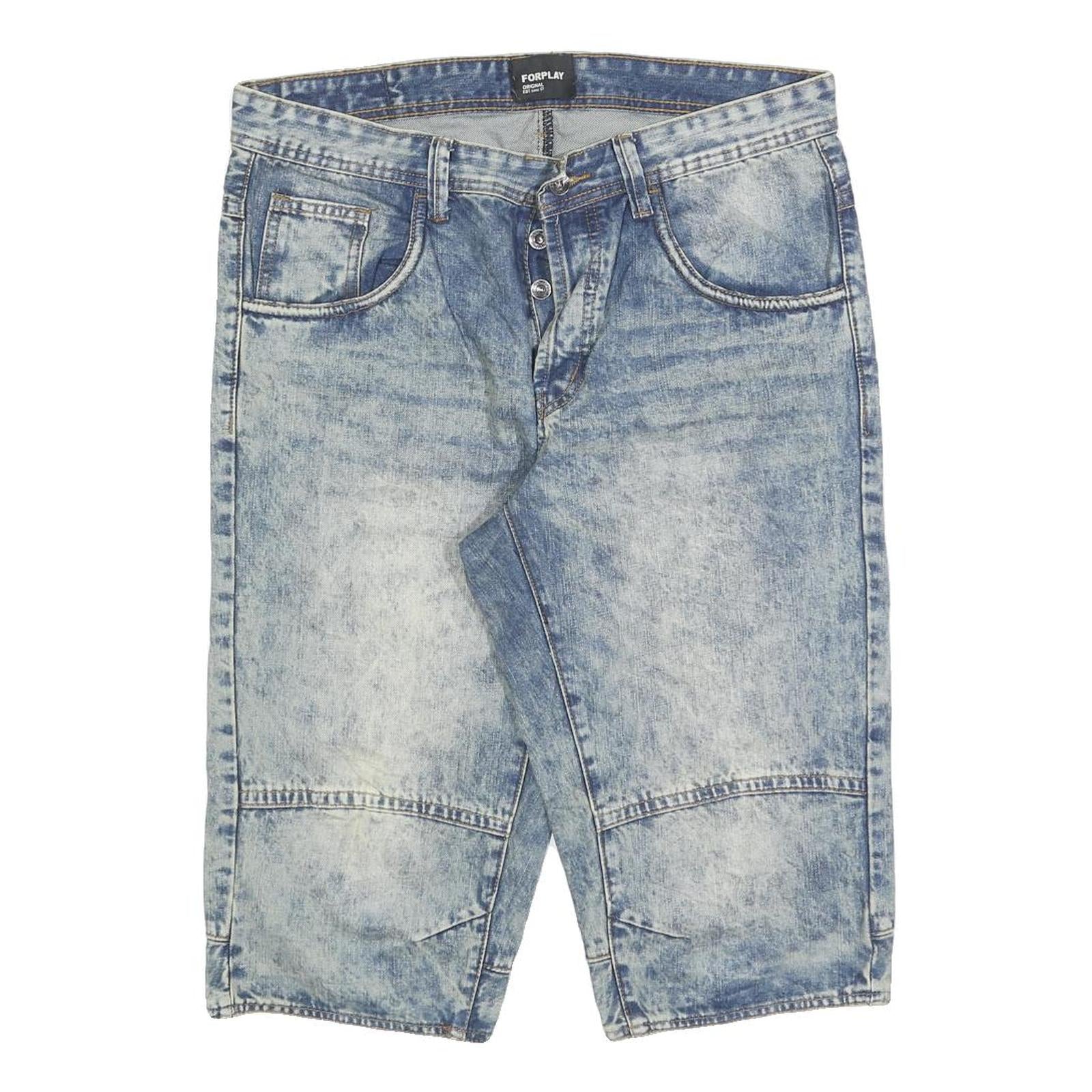 Buy FORPLAY Mens Shorts Blue Denim Casual M W34 Button Fly Cotton Pockets Refurbished - $18.19 FORPLAY Mens Shorts Blue Denim Casual M W34 Button Fly Cotton Pockets Refurbished - N/A refurbished available on Cerqular