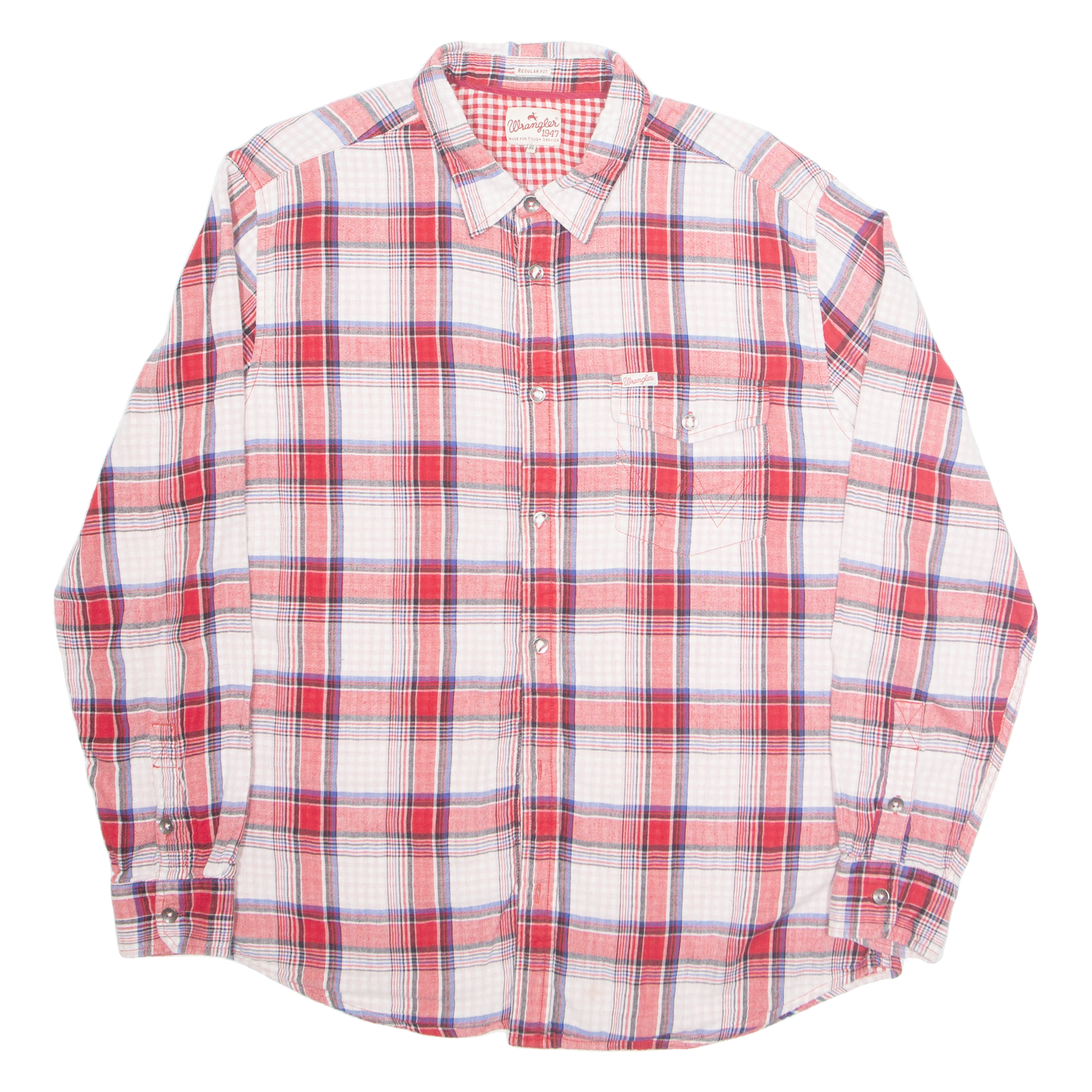 WRANGLER Mens Shirt Red Check Long Sleeve XL Refurbished - N/A refurbished available on Cerqular