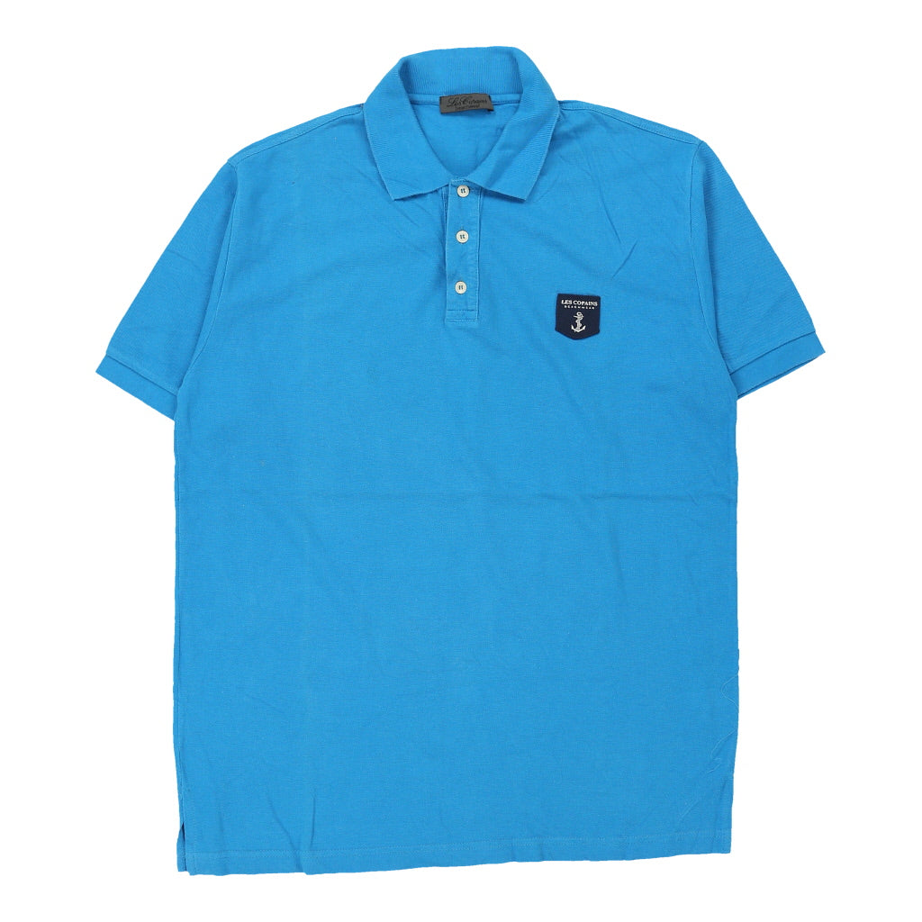 Les Copains Polo Shirt - XL Blue Cotton Refurbished - Thrifted (note: this is a term often used to describe second- refurbished available on Cerqular