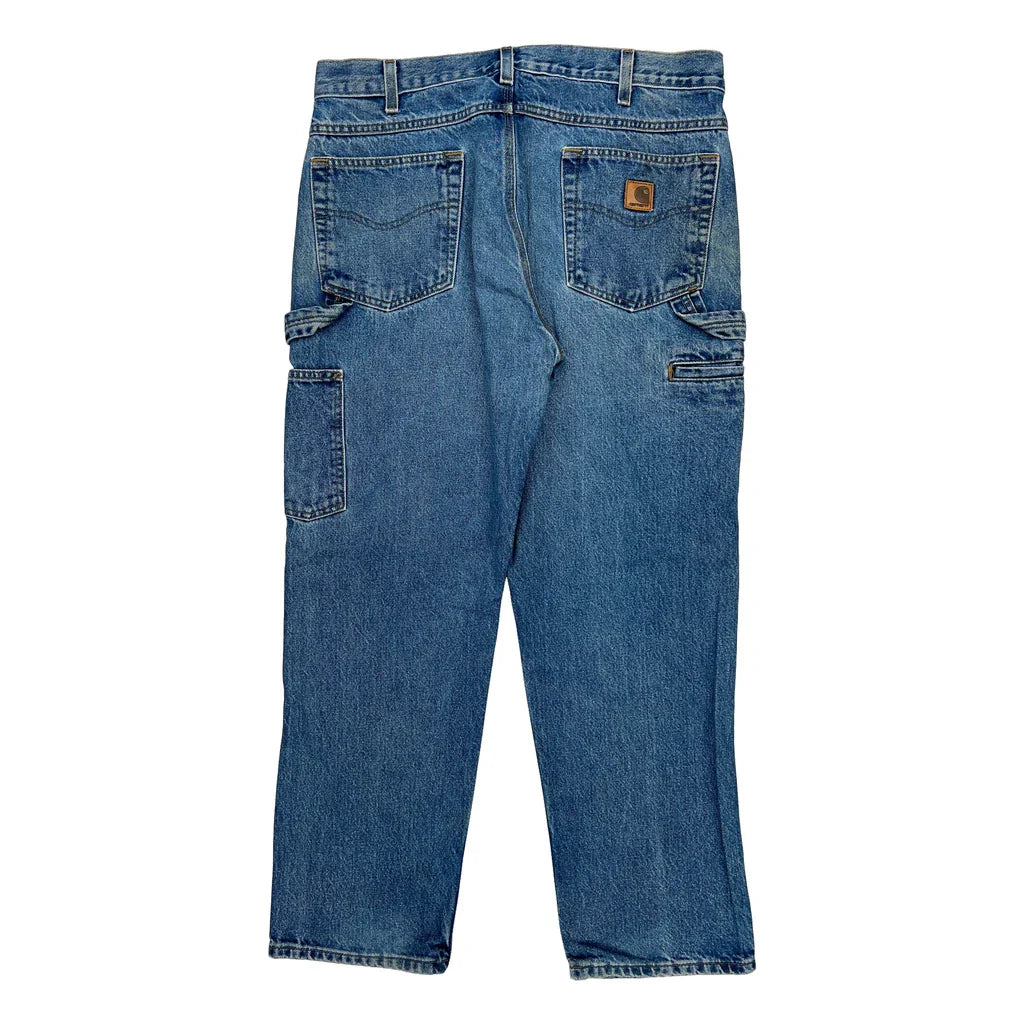 Buy Carhartt Carpenter Jeans - 38W 30L Blue Denim Refurbished - $73.69 Carhartt Carpenter Jeans - 38W 30L Blue Denim Refurbished - Thrifted (note: this is a term often used to describe second- refurbished available on Cerqular