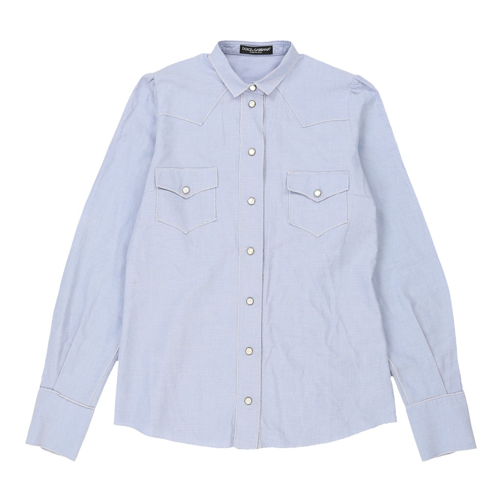 Dolce & Gabbana Shirt - Medium Blue Cotton | Size: medium Refurbished - N/A (Preloved Designer is not a specific brand, it refurbished available on Cerqular