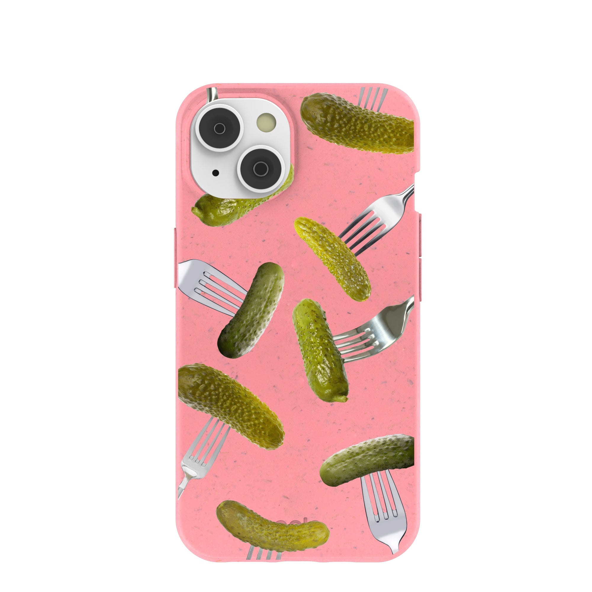 Bubblegum Pink Pickle Party iPhone 14/16e Case Refurbished - Pela Case refurbished available on Cerqular