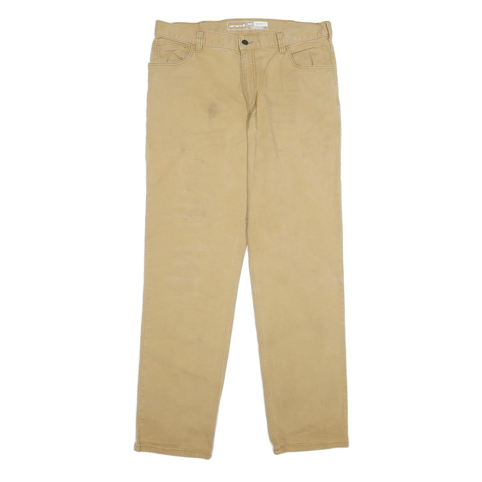 Buy CARHARTT Mens Cotton Blend Beige Relaxed Straight Trousers W36 L34 Workwear Zip Refurbished - $49.39 CARHARTT Mens Cotton Blend Beige Relaxed Straight Trousers W36 L34 Workwear Zip Refurbished - N/A refurbished available on Cerqular