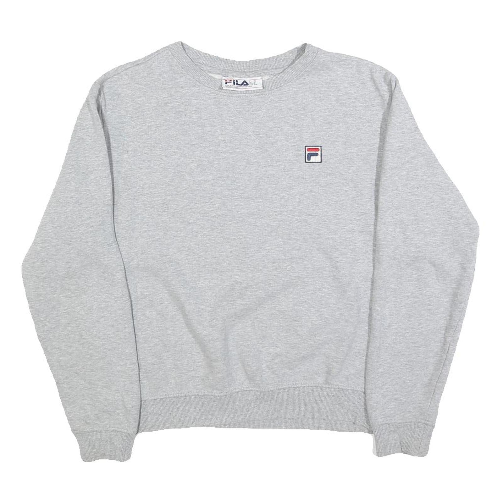 FILA Mens Grey Cotton Blend Crew Neck Sweatshirt M Classic Logo Pullover Refurbished - N/A refurbished available on Cerqular