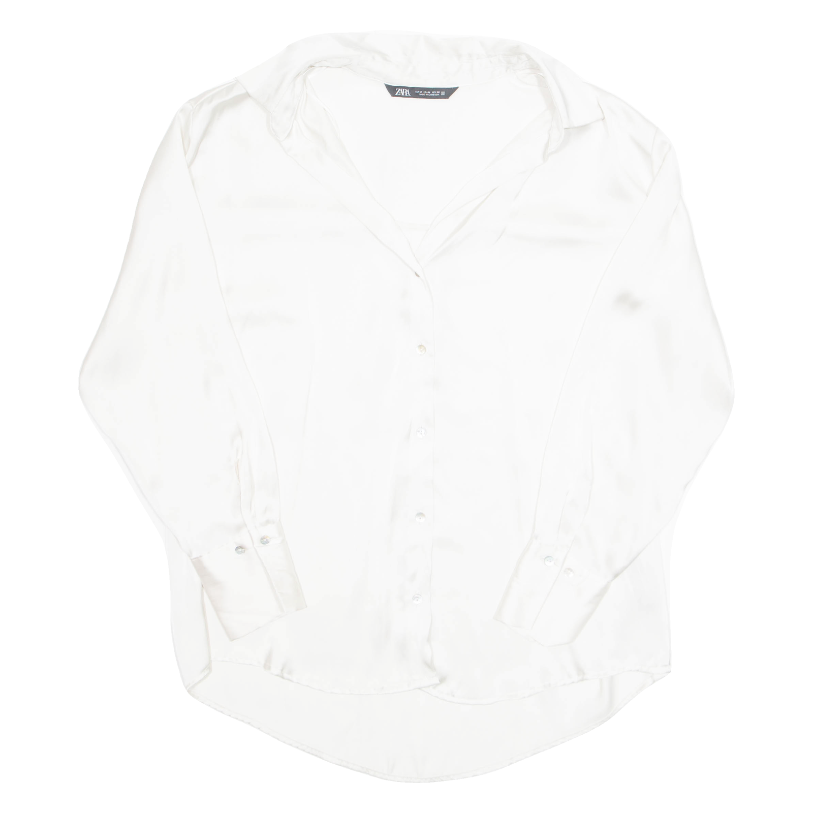 ZARA Womens Shirt White Collared Long Sleeve M Refurbished - N/A refurbished available on Cerqular